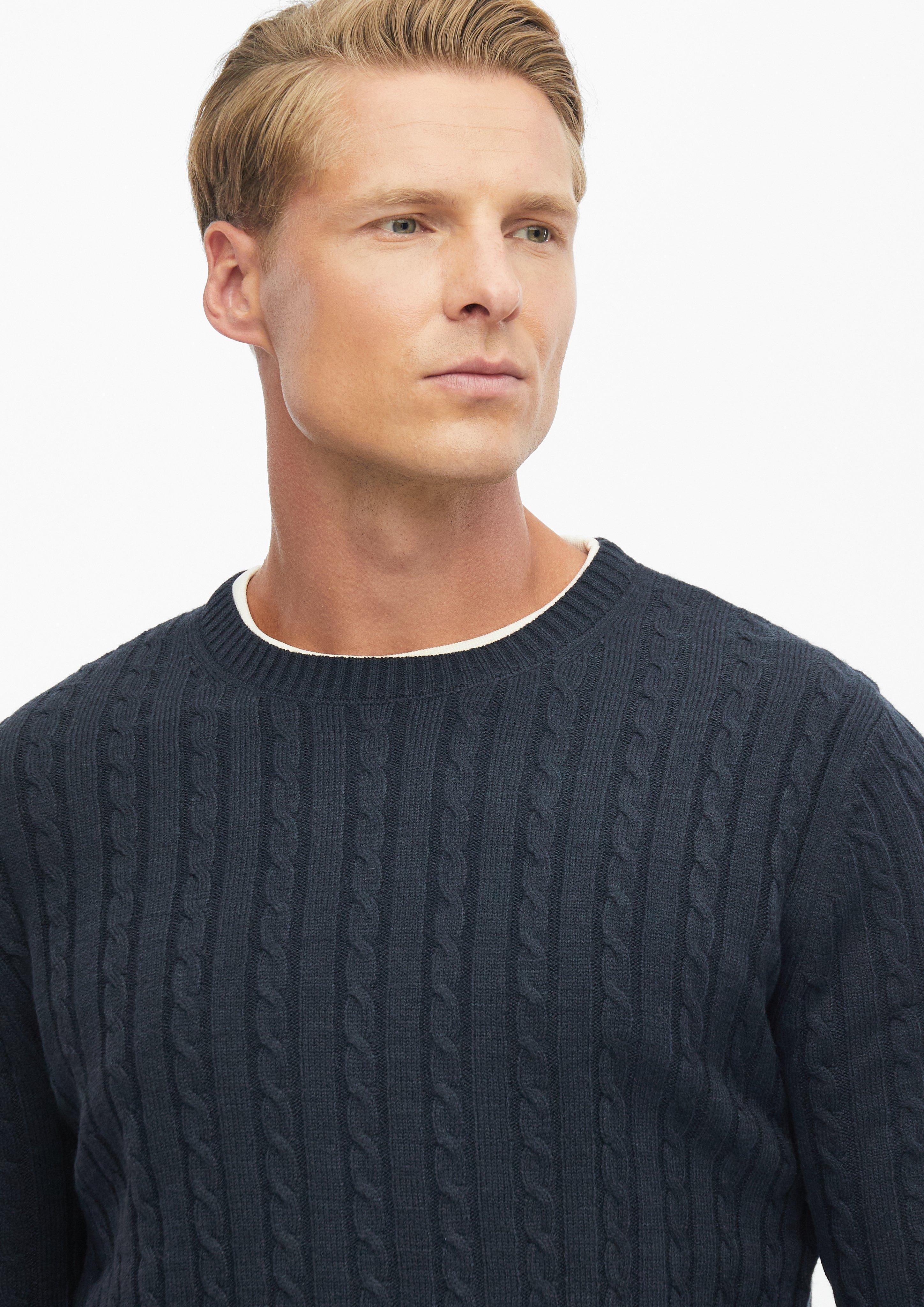 Hommes Pull en maille en bleu de s.Oliver BLACK LABEL