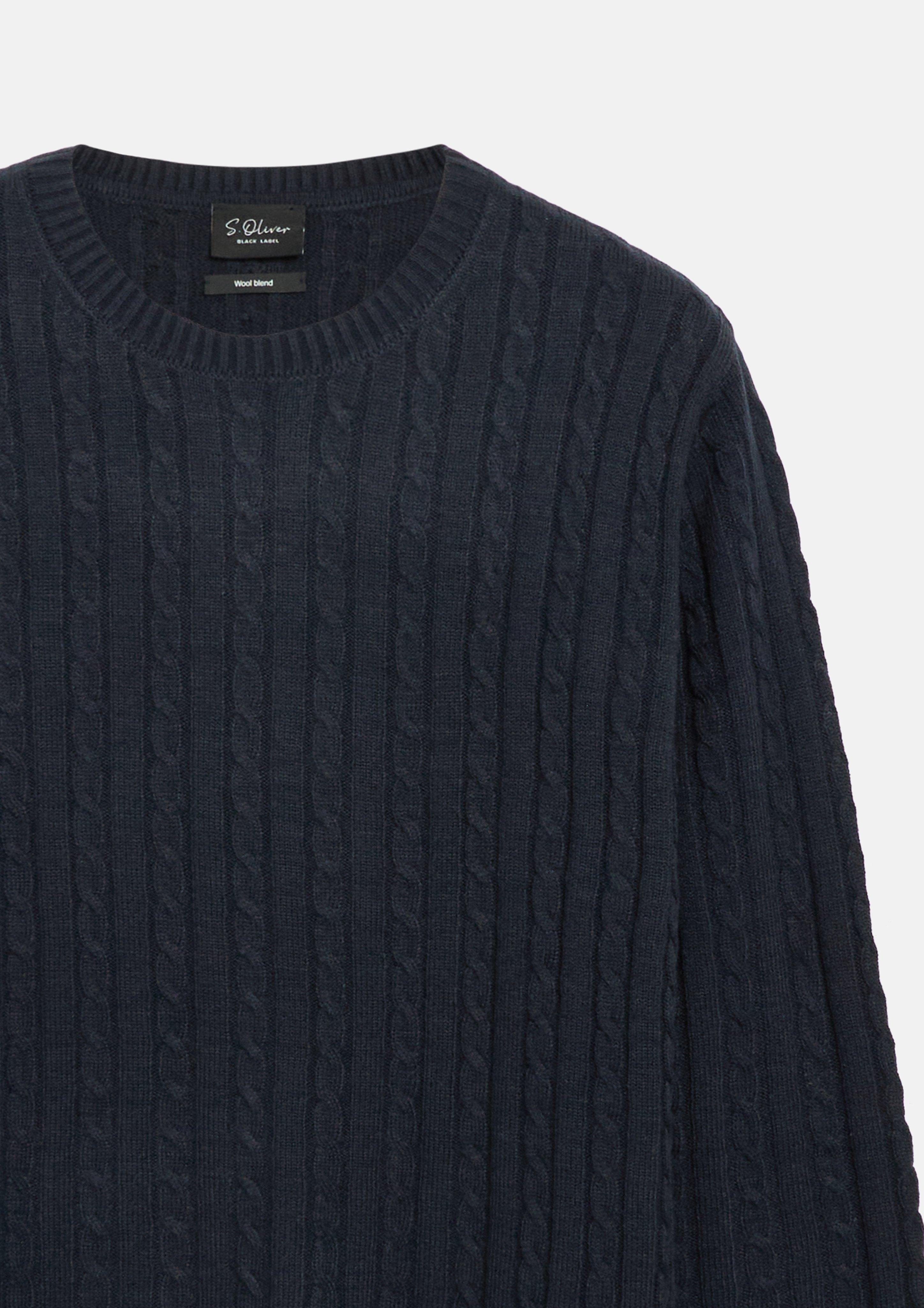 Hommes Pull en maille en bleu de s.Oliver BLACK LABEL