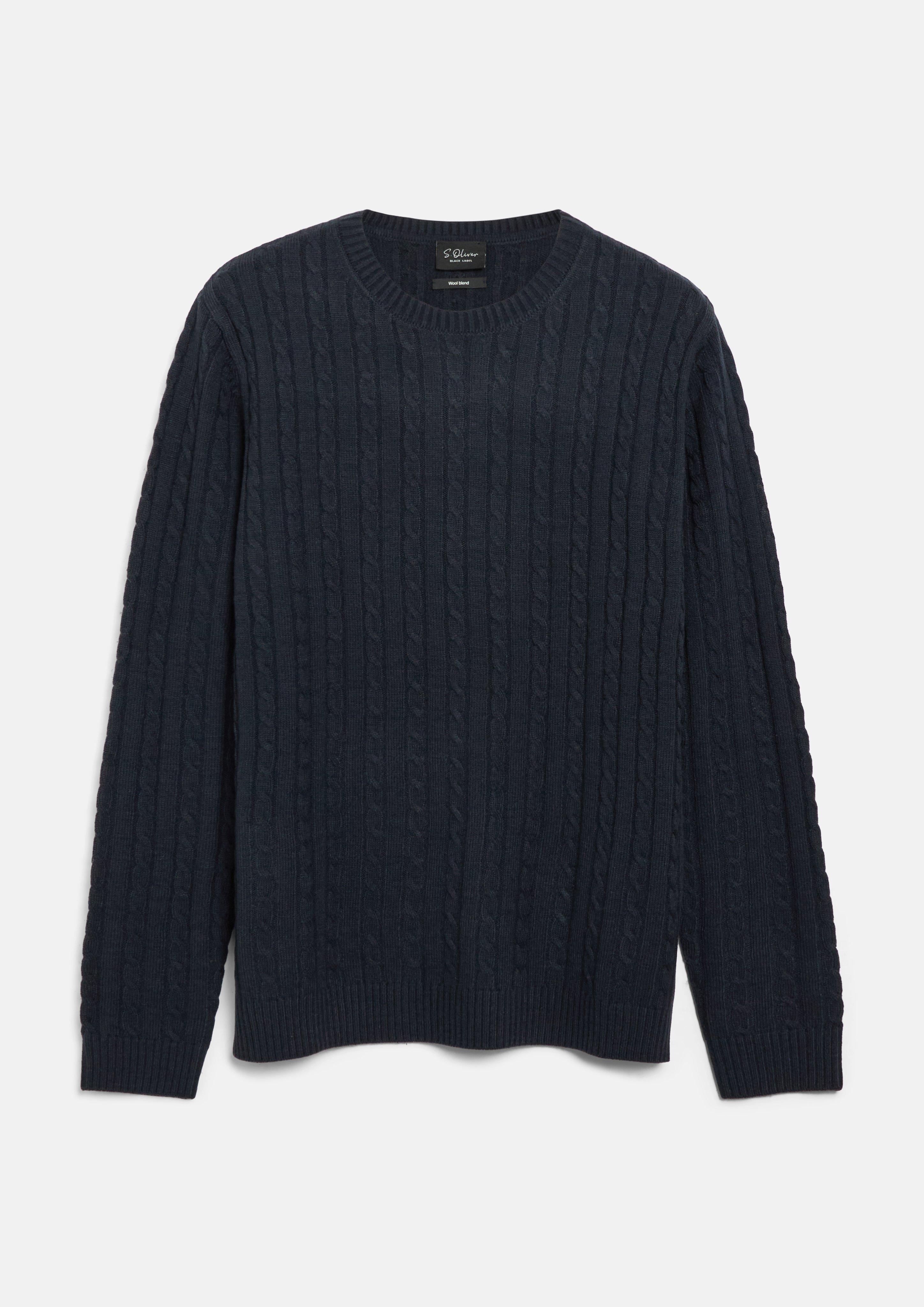 Hommes Pull en maille en bleu de s.Oliver BLACK LABEL