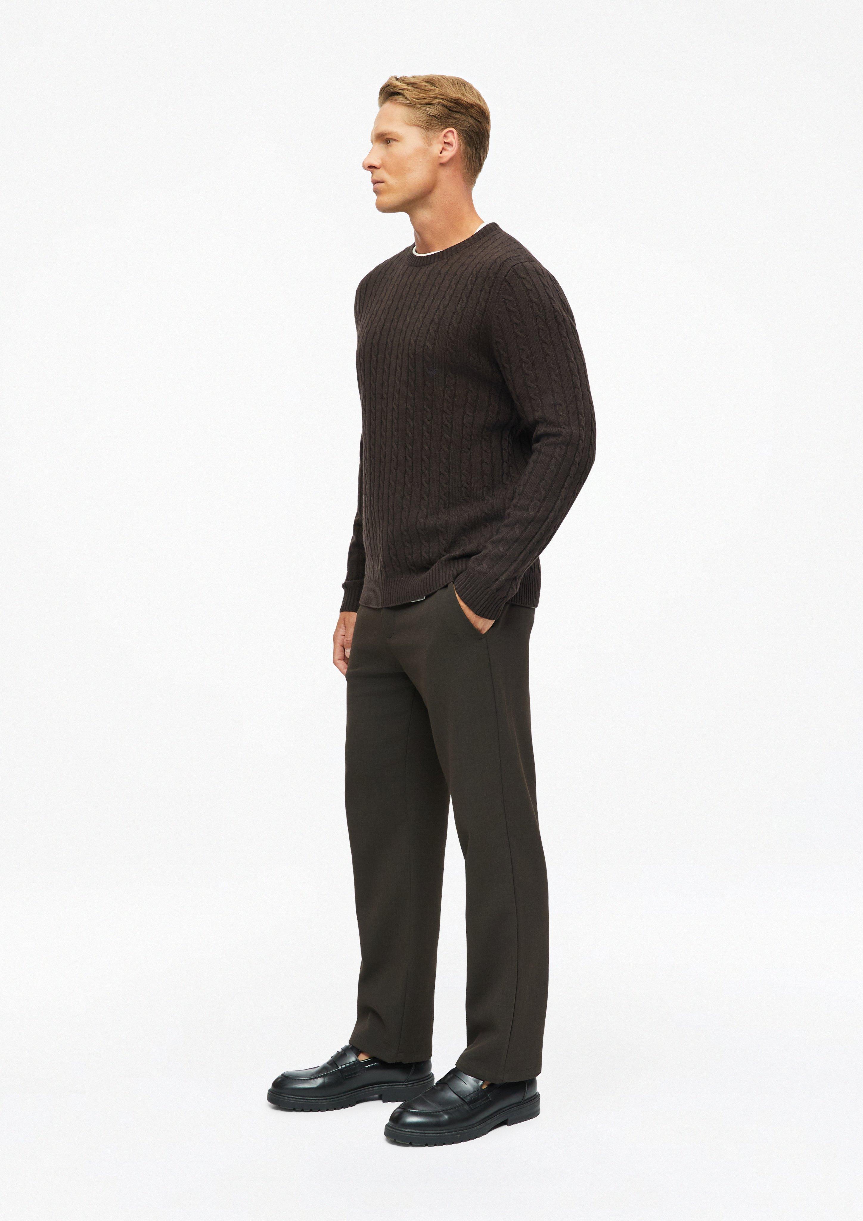 Hommes Pull en tricot en brun de s.Oliver BLACK LABEL
