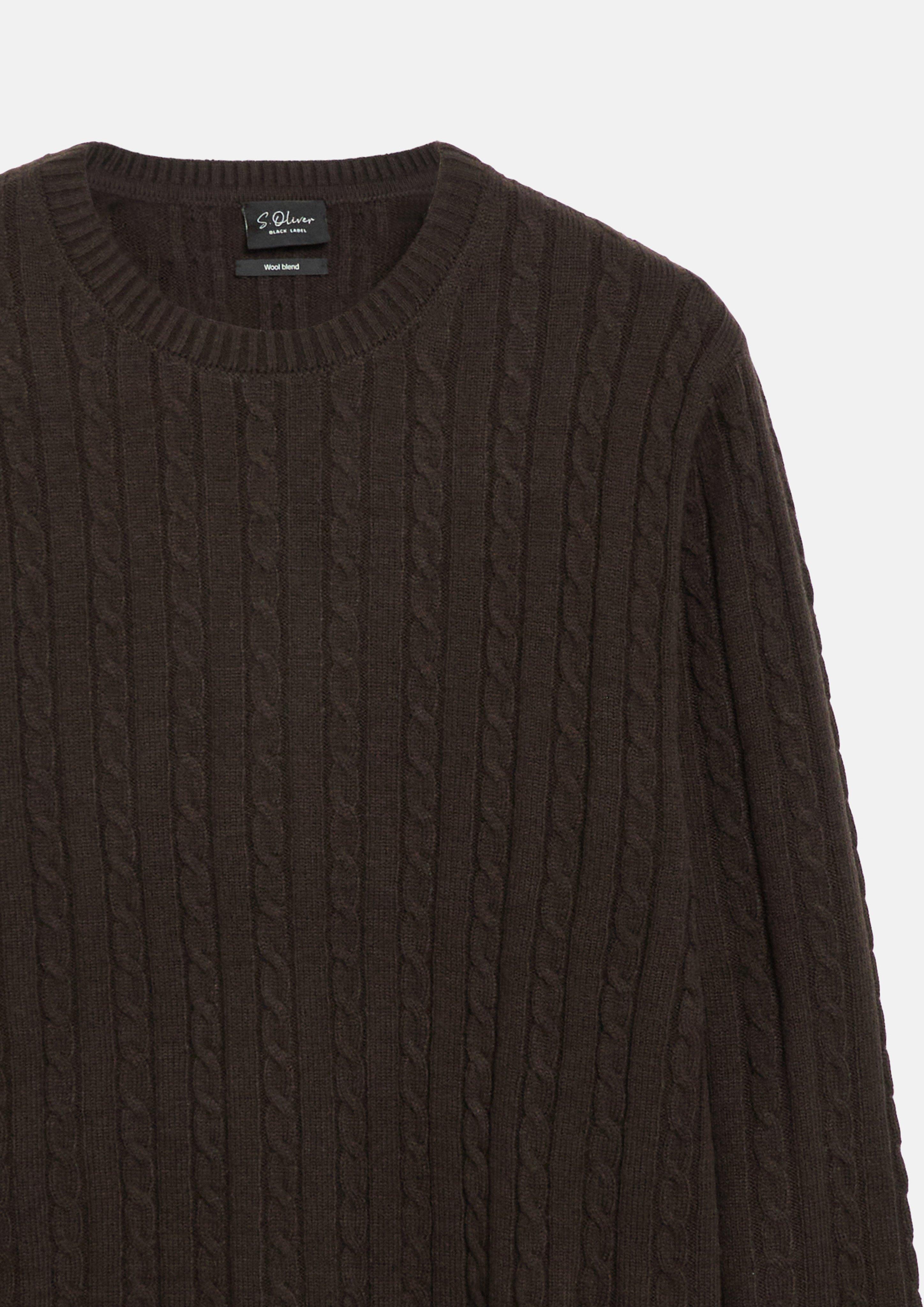 Hommes Pull en tricot en brun de s.Oliver BLACK LABEL