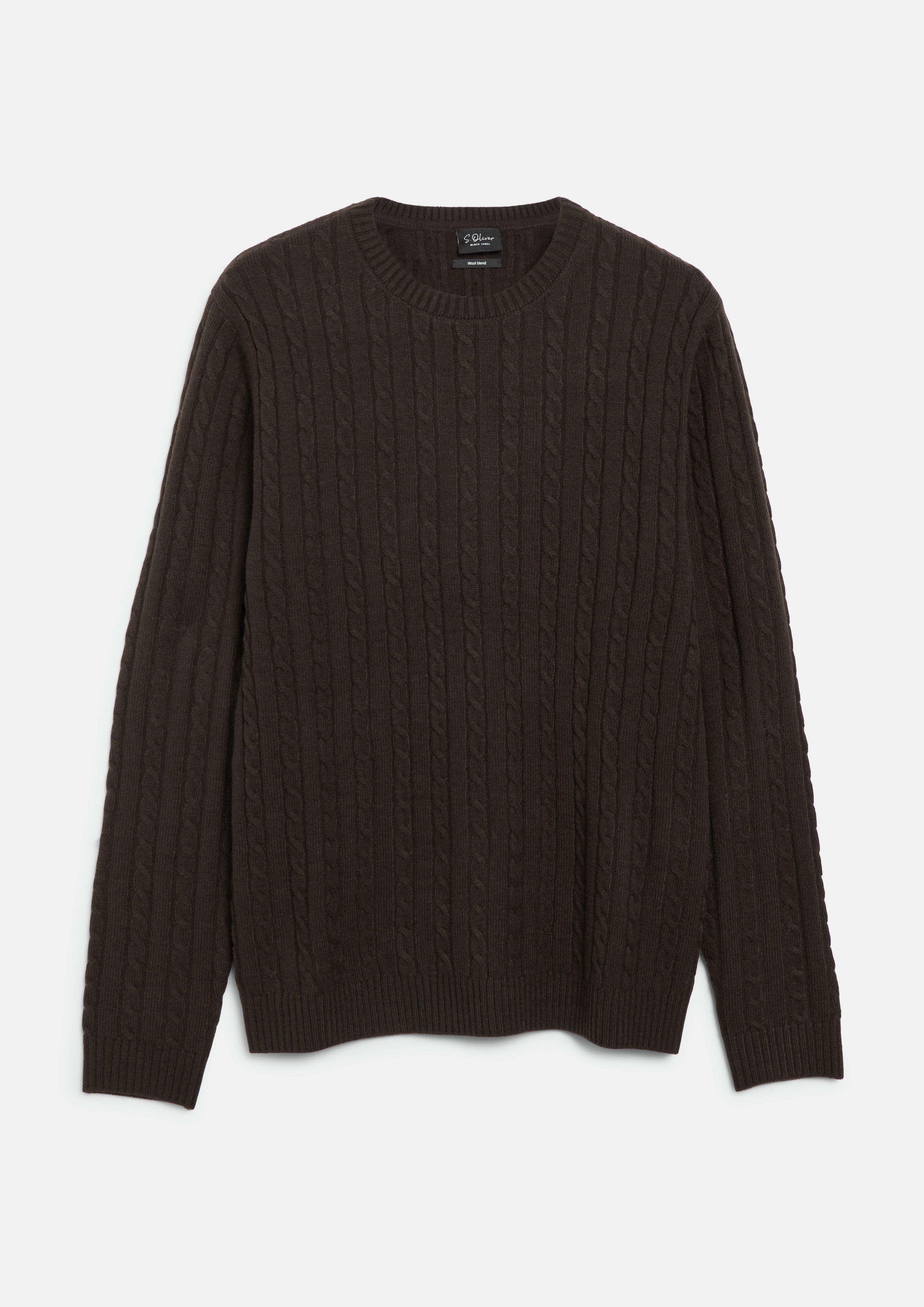 Hommes Pull en tricot en brun de s.Oliver BLACK LABEL