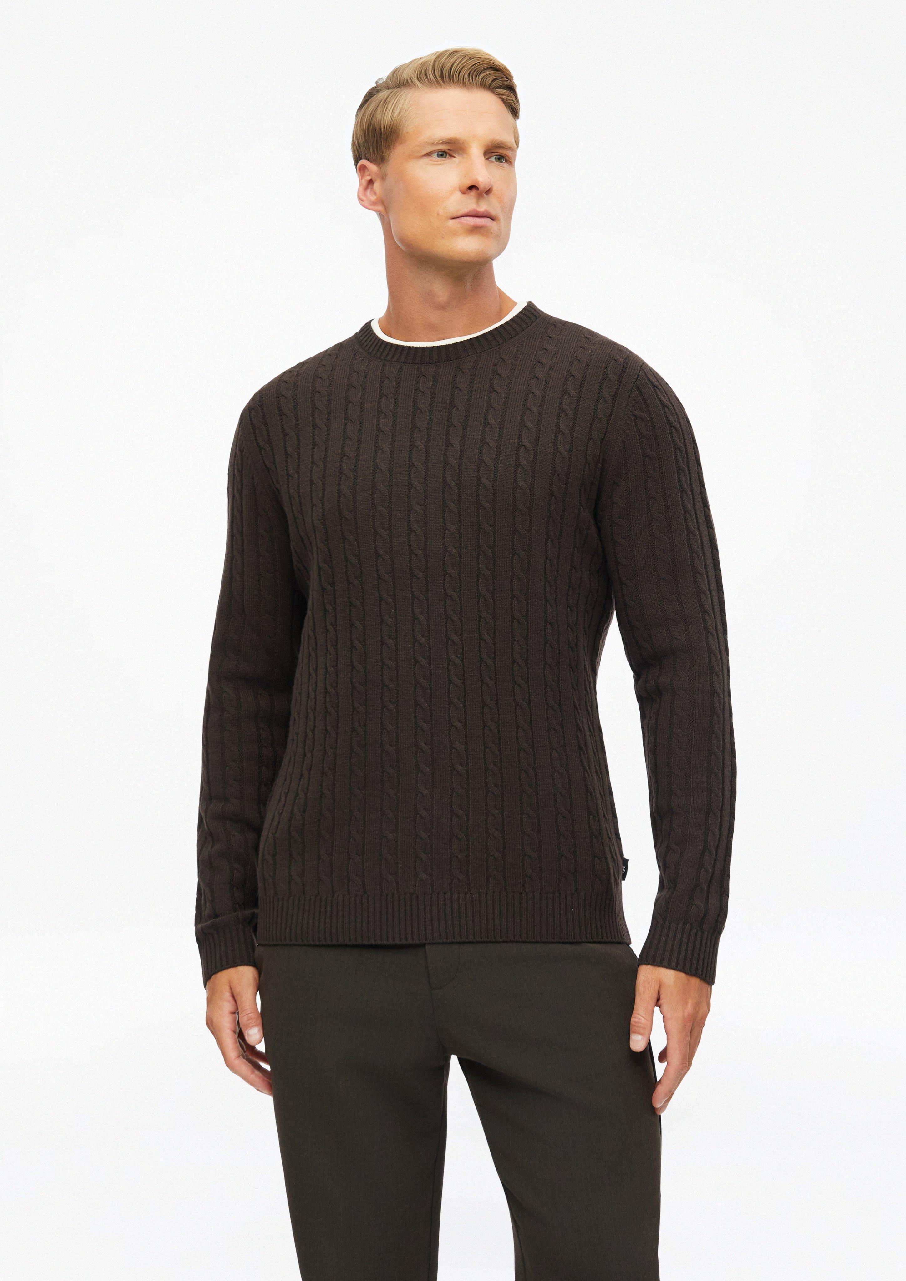 Pull en tricot en marron foncé de s.Oliver BLACK LABEL