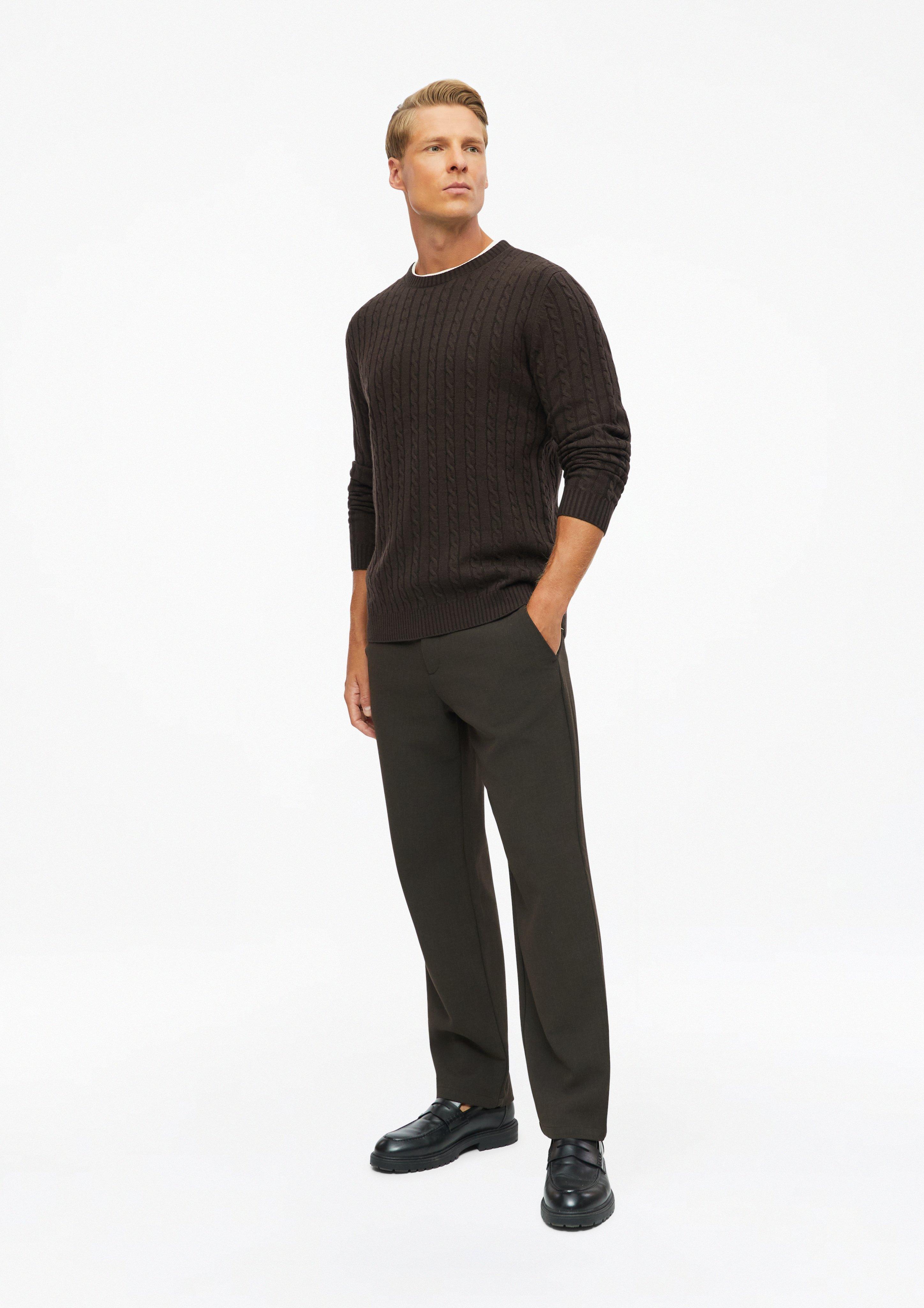 Hommes Pull en tricot en brun de s.Oliver BLACK LABEL