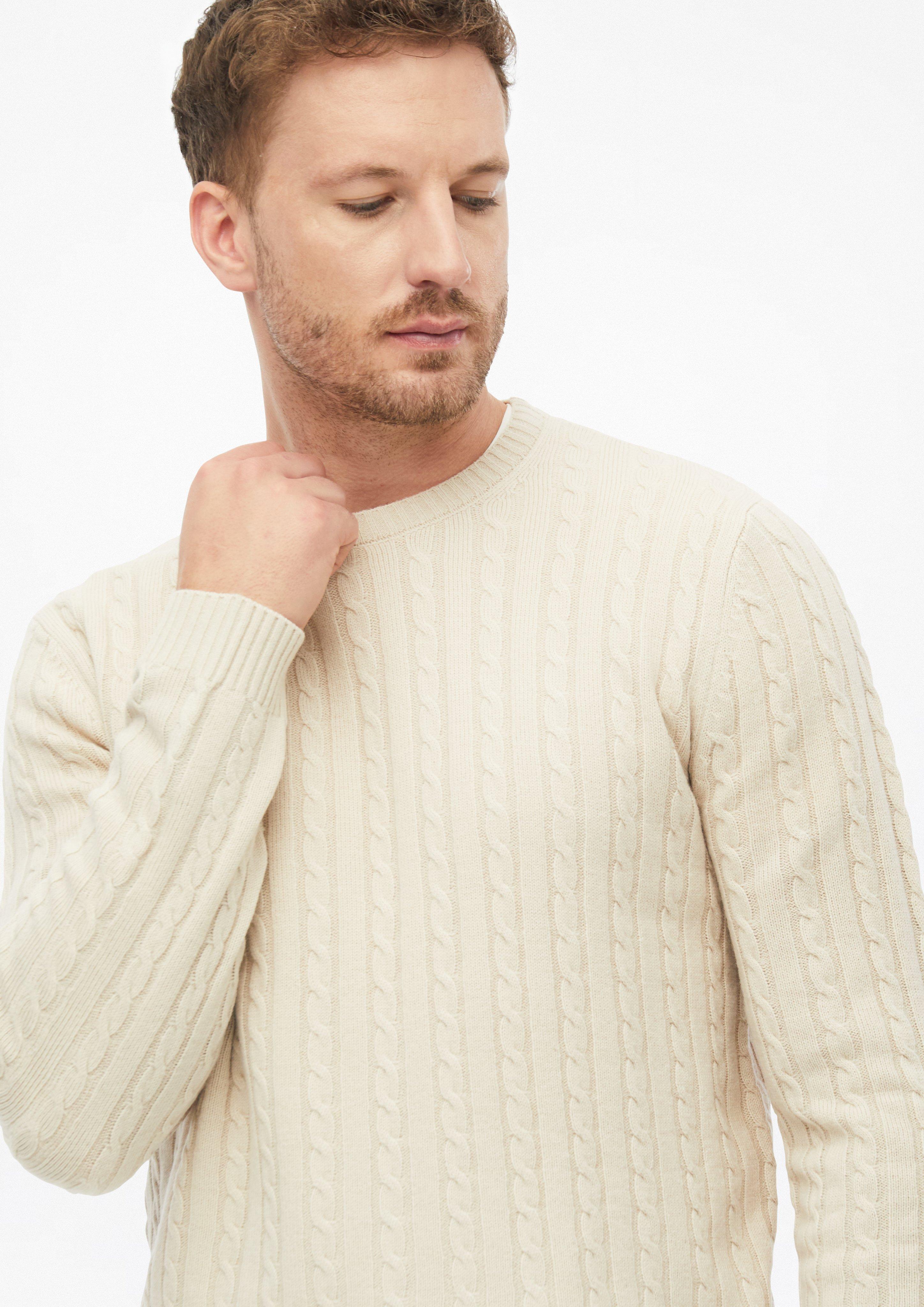 Hommes Pull en maille en beige de s.Oliver BLACK LABEL