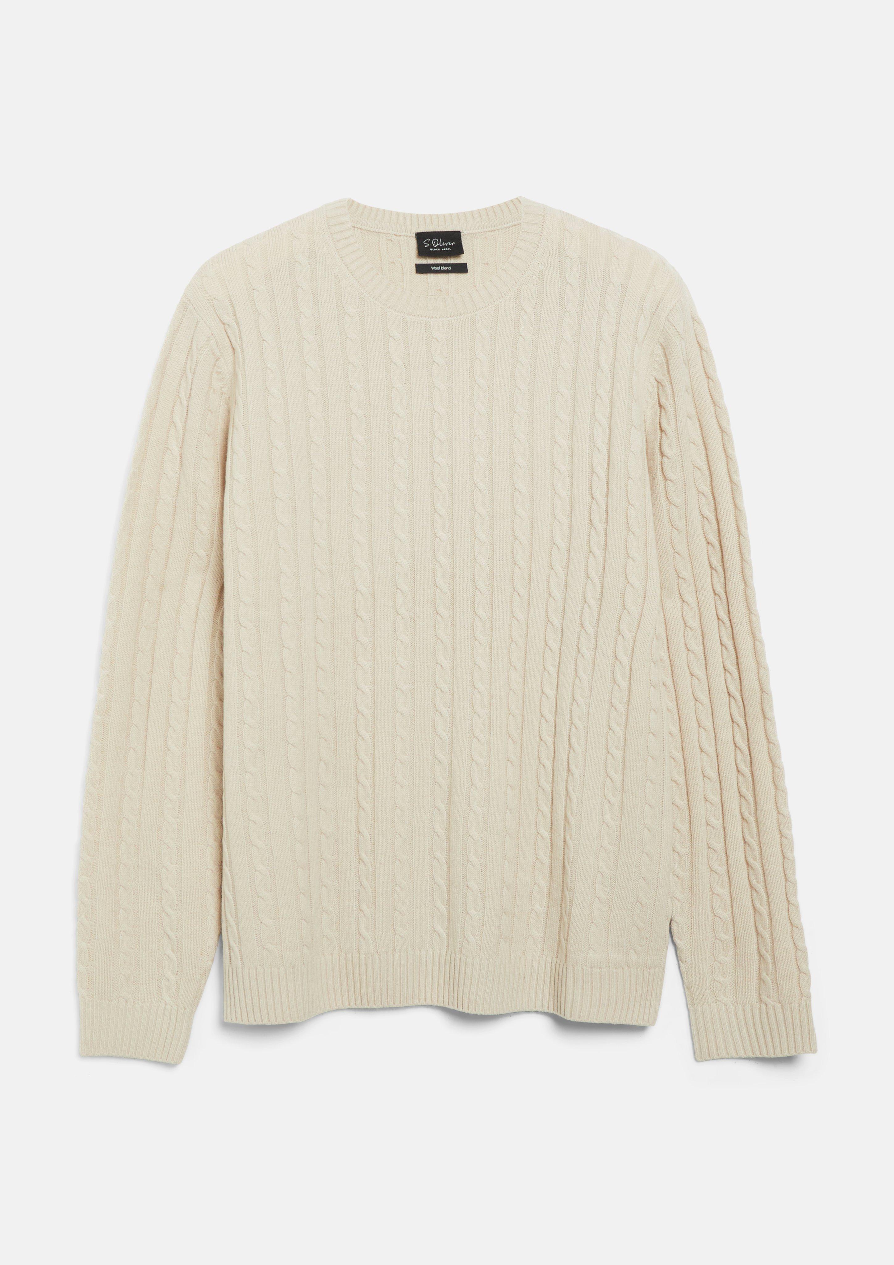 Hommes Pull en maille en beige de s.Oliver BLACK LABEL