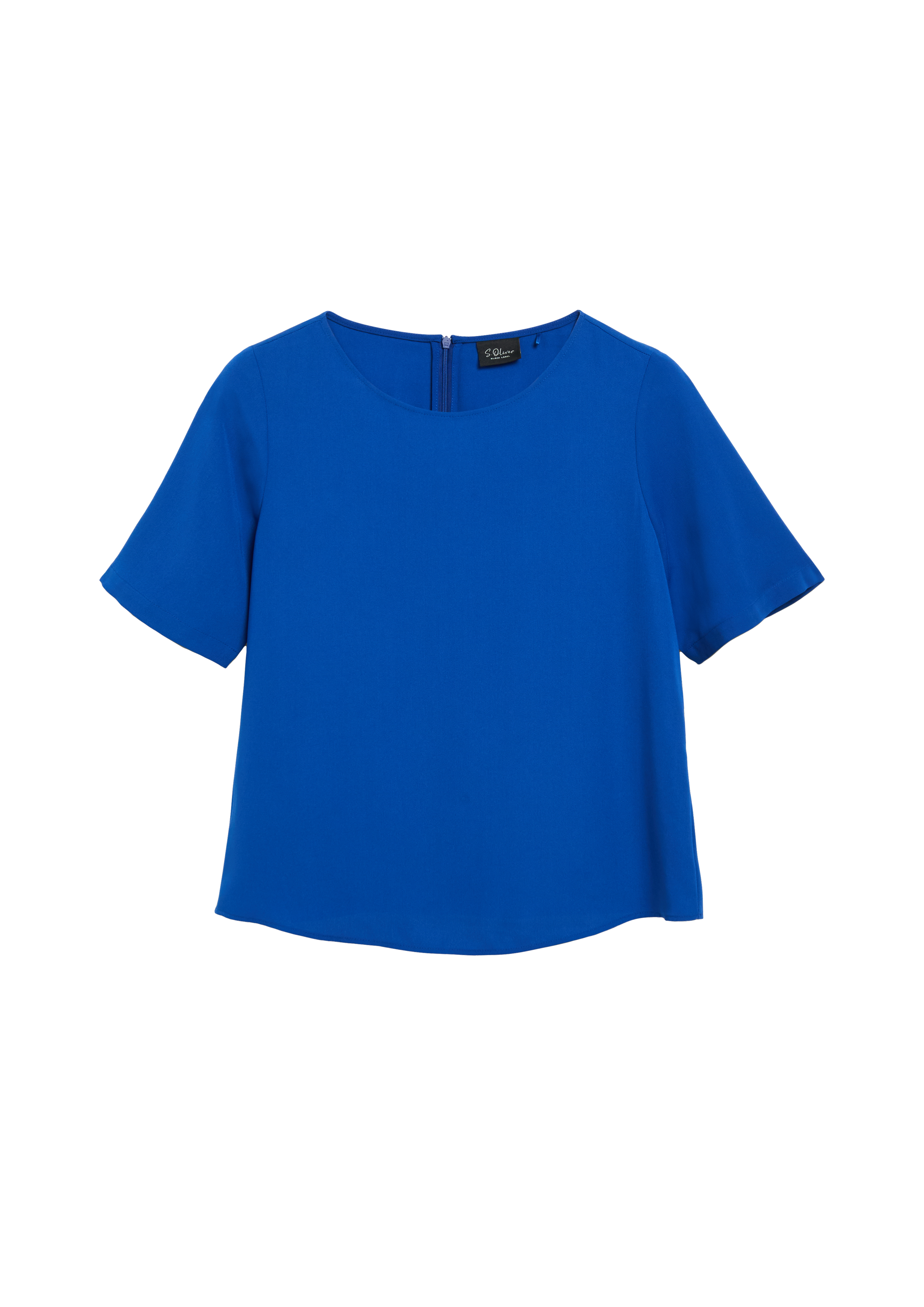 Kurzarm-Bluse mit Reißverschluss