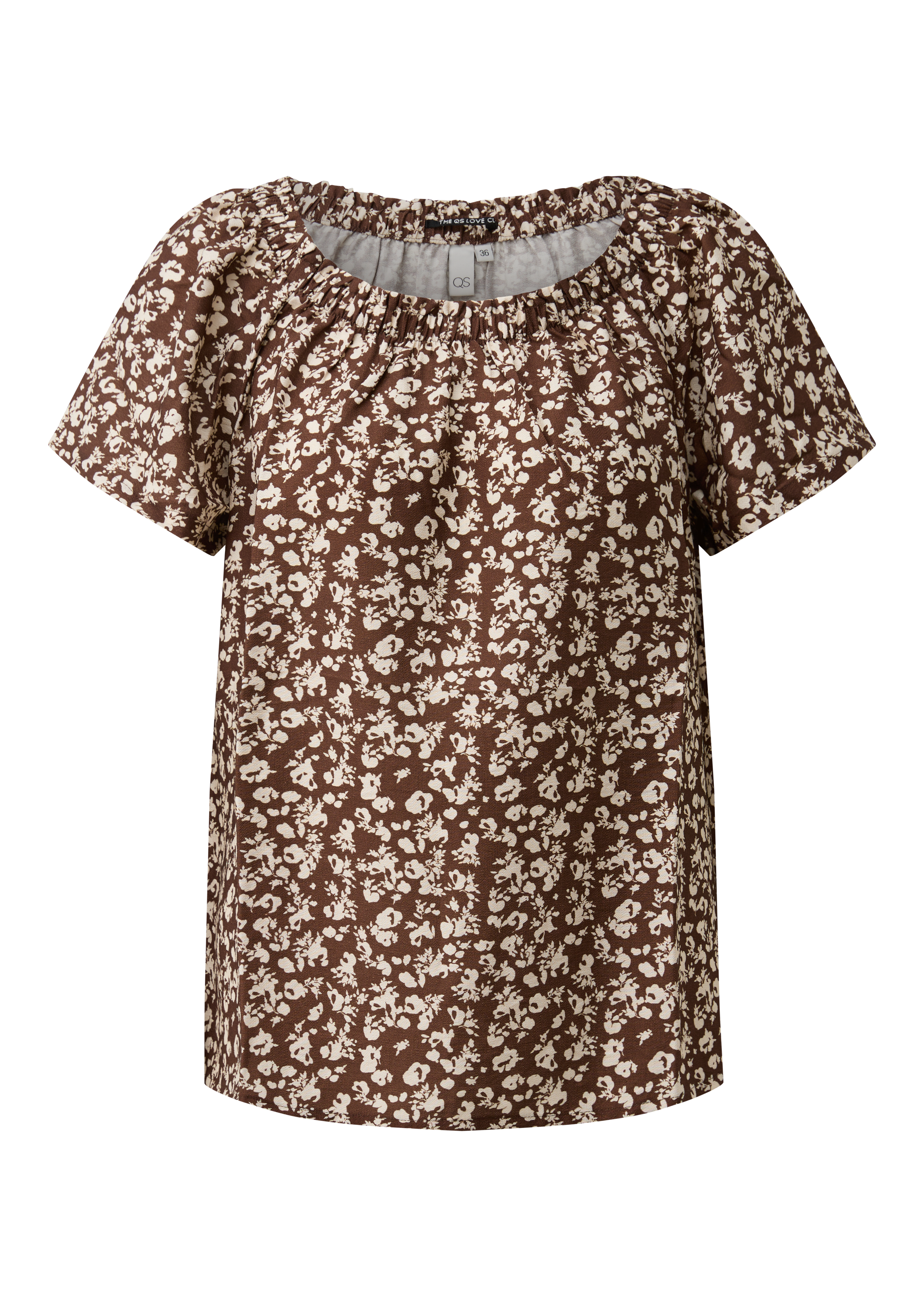 Blouse van viscose-mix met carmenhals