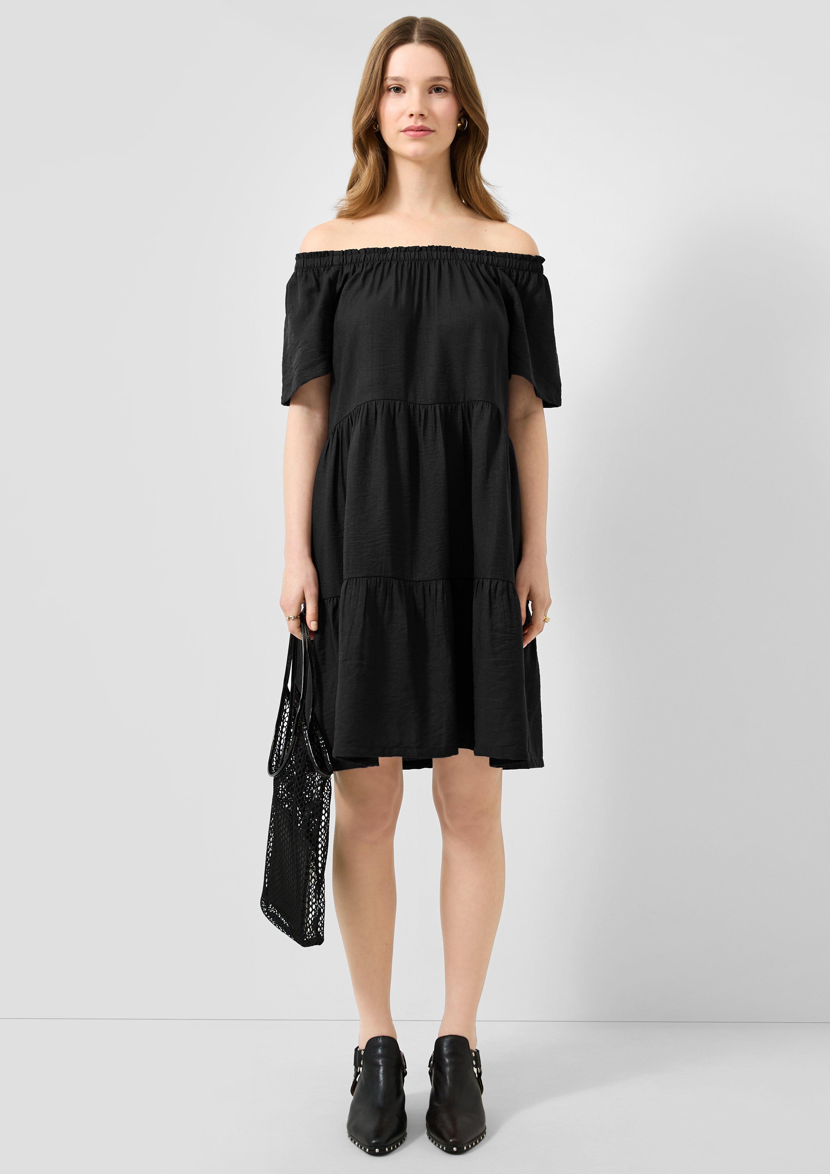 Dames Jurk van viscose-mix met carmenhalslijn in  van QS