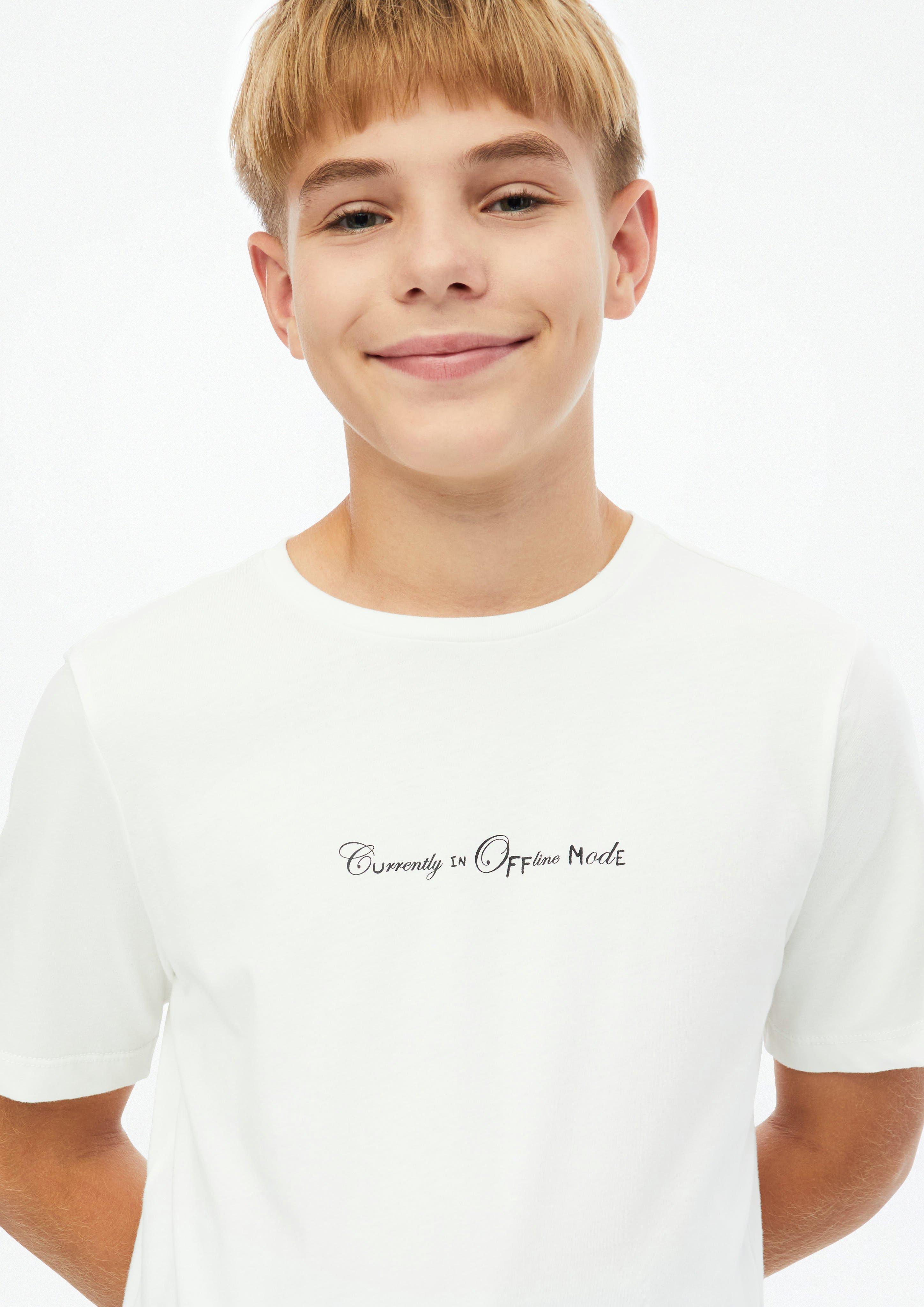 Kinder T-Shirt mit Frontprint in creme von s.Oliver