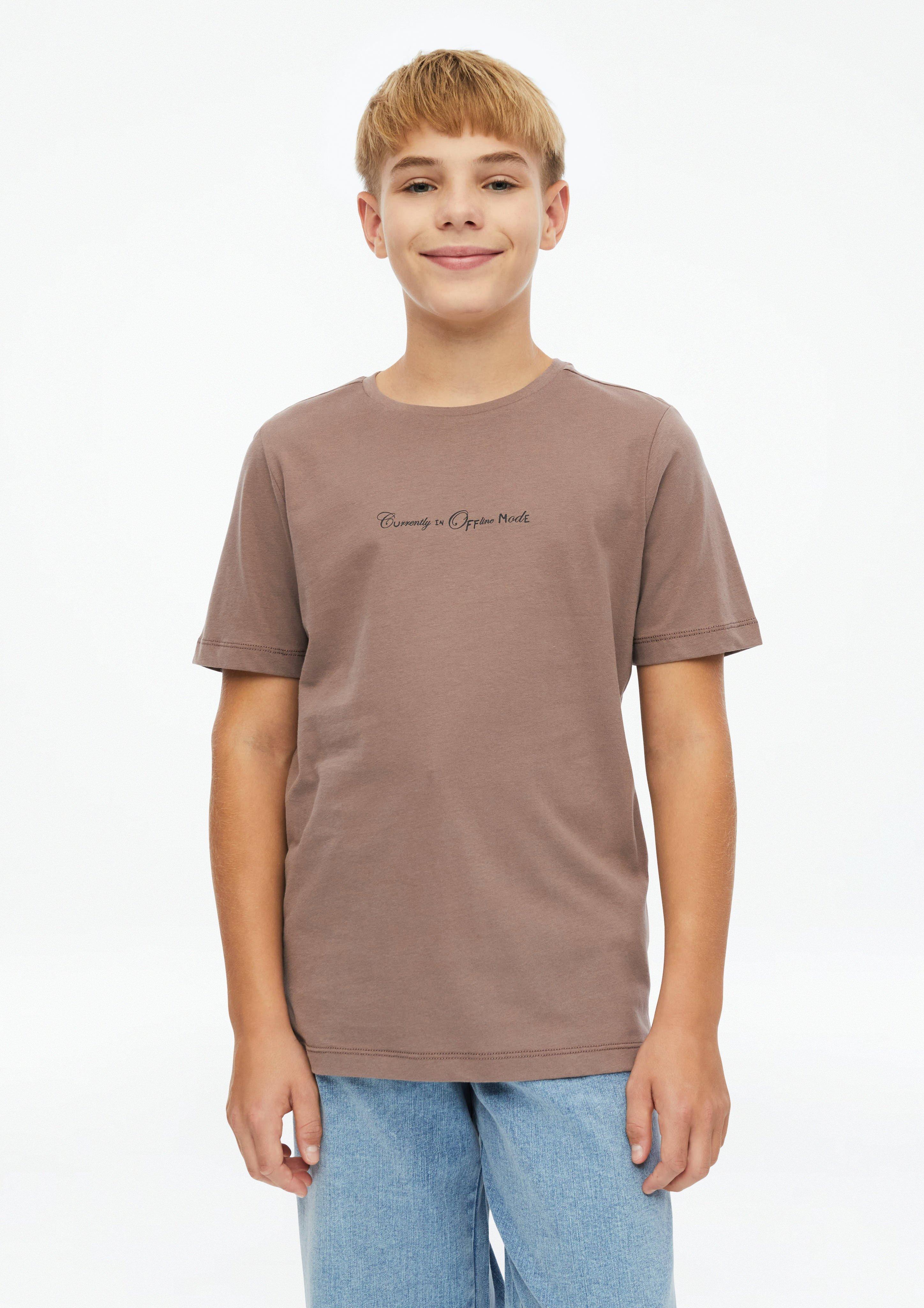 T-shirt z nadrukiem z przodu w kolorze koniak od s.Oliver