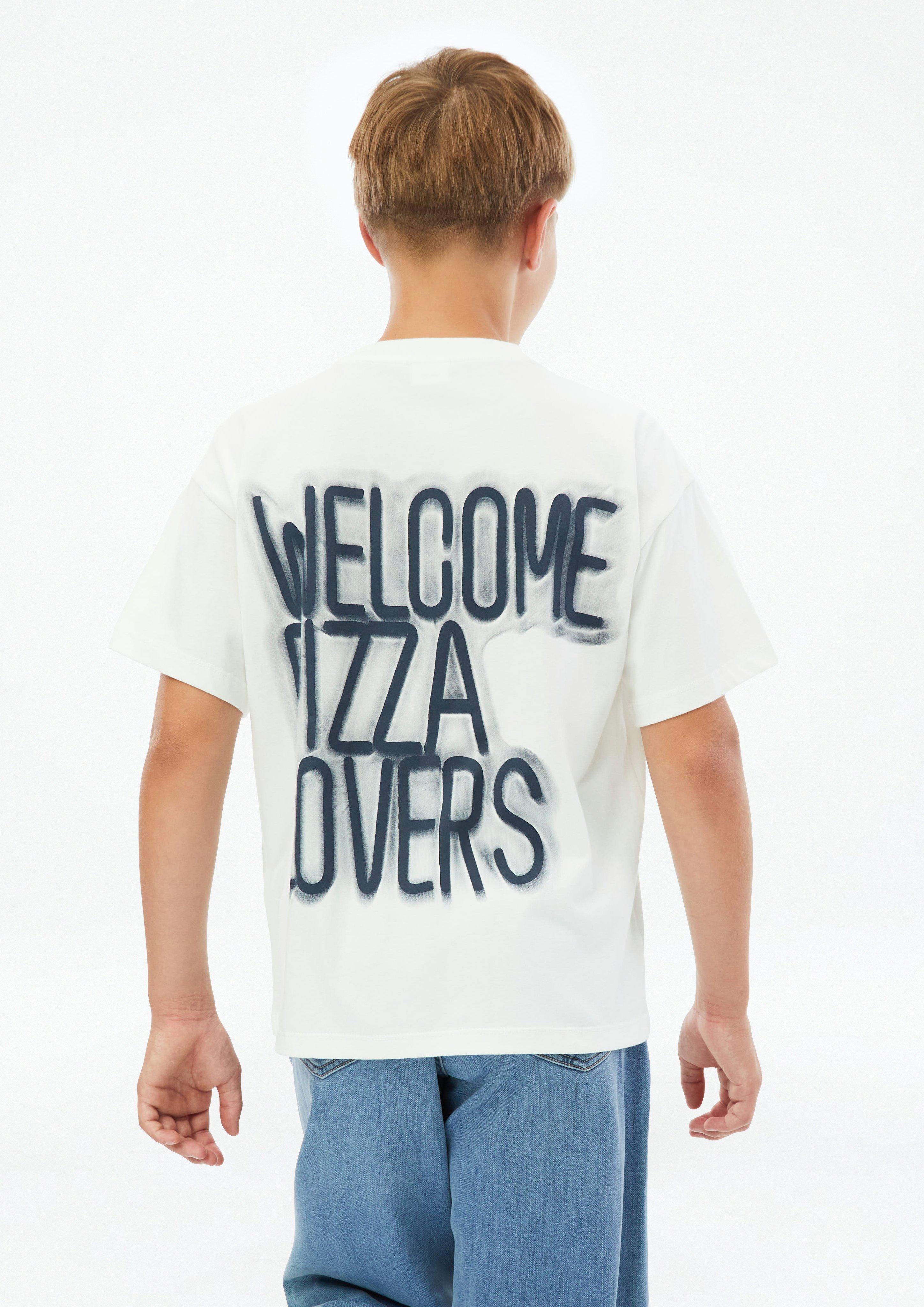 Oversize T-Shirt mit Rücken- und Frontprint in Farbe creme von s.Oliver