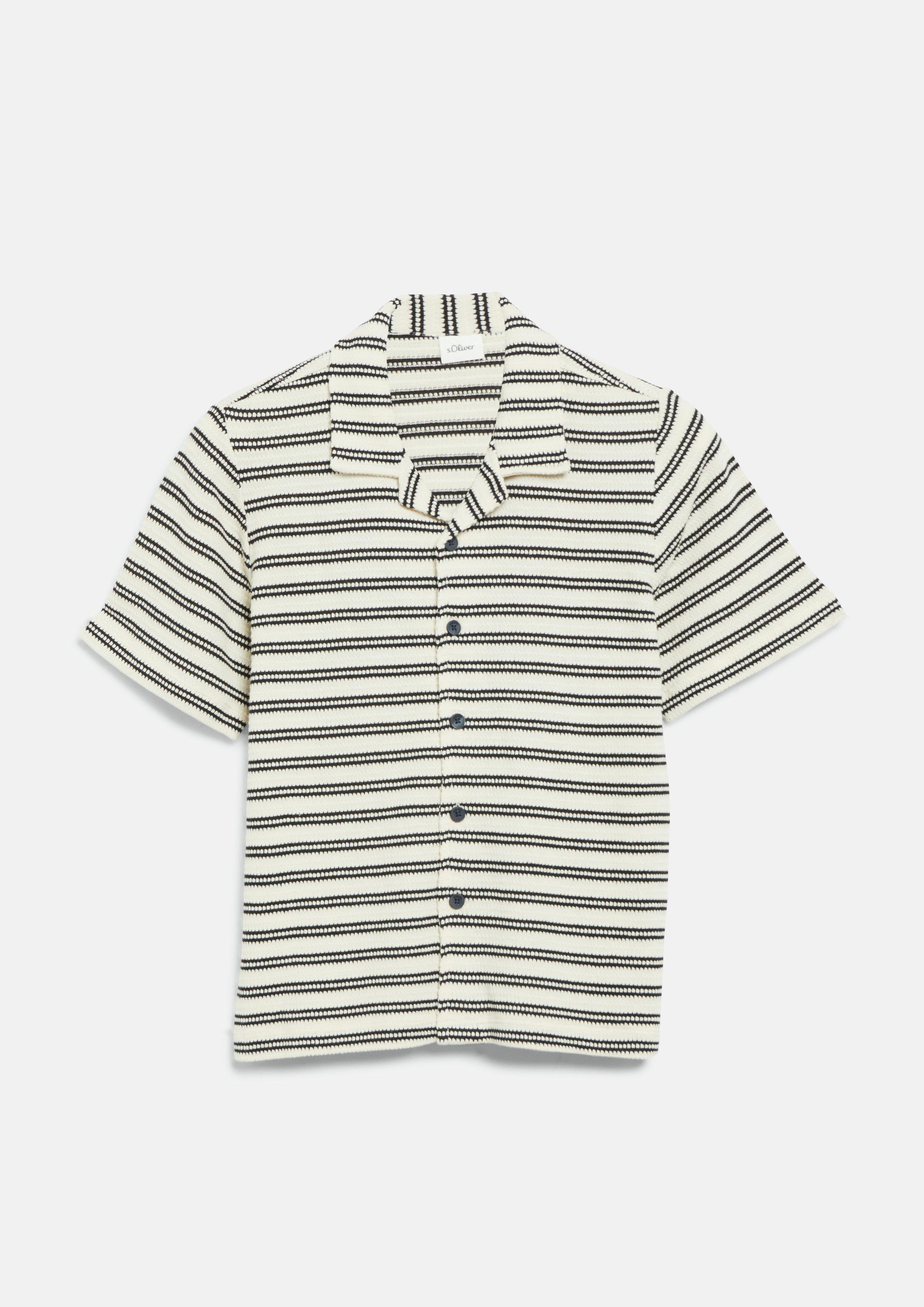 Kinder Strukturiertes Polohemd mit Streifen in navy von s.Oliver