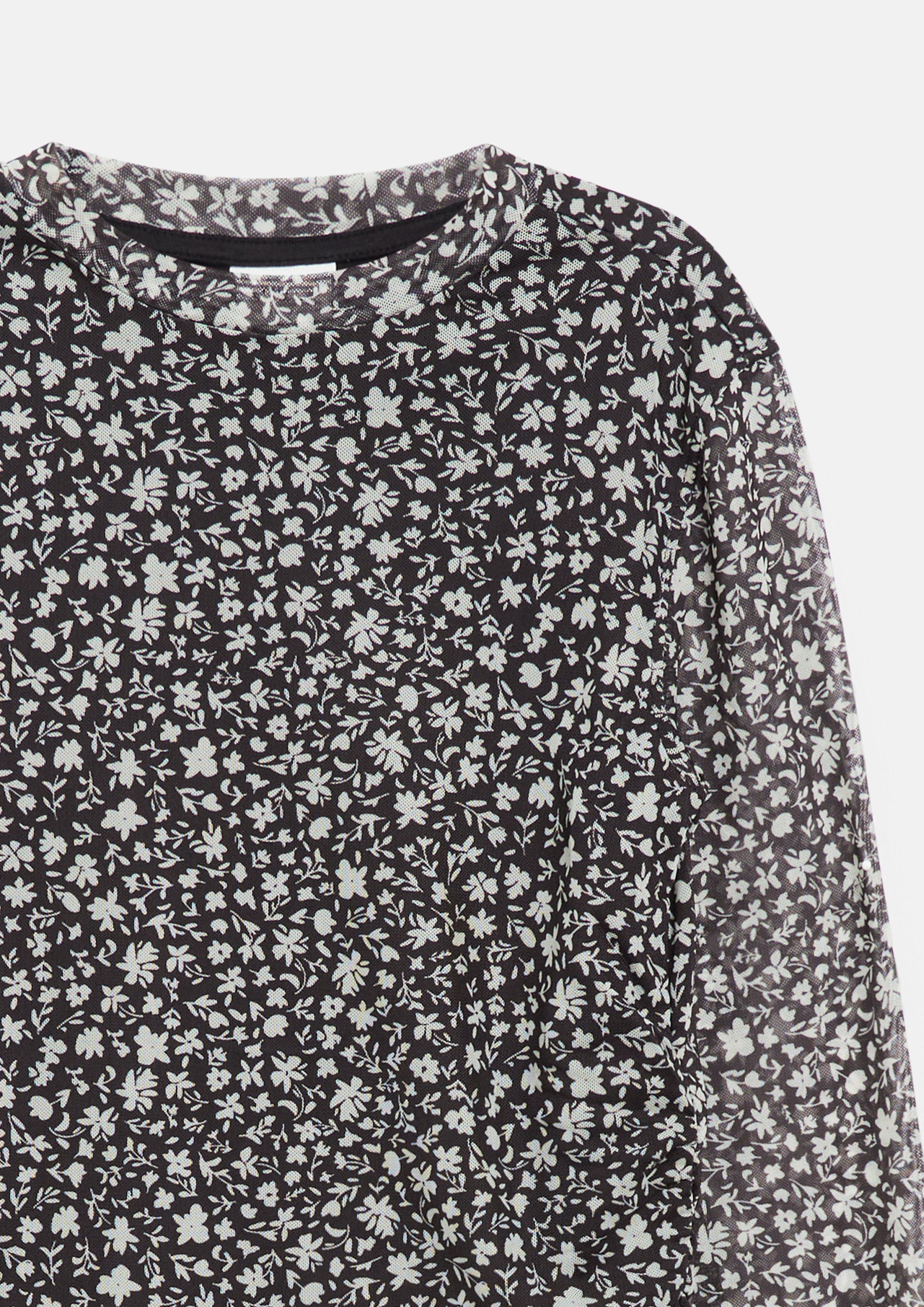 Junior T-shirt court en maille légèrement froncé en noir de s.Oliver