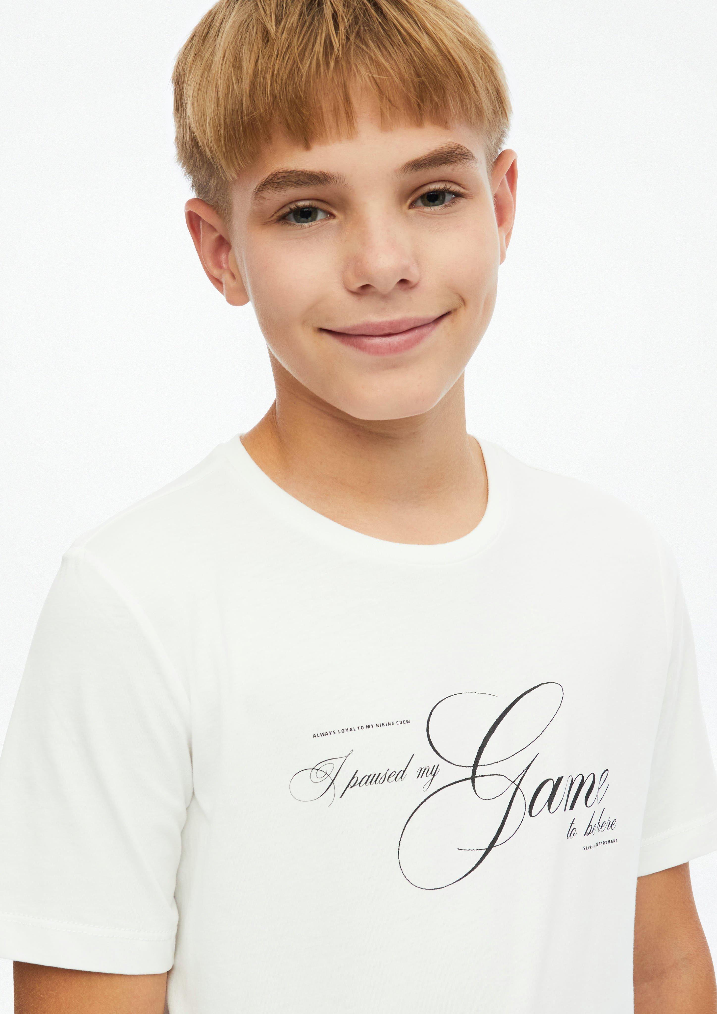 Kinder T-Shirt mit Artwork in weiß von s.Oliver