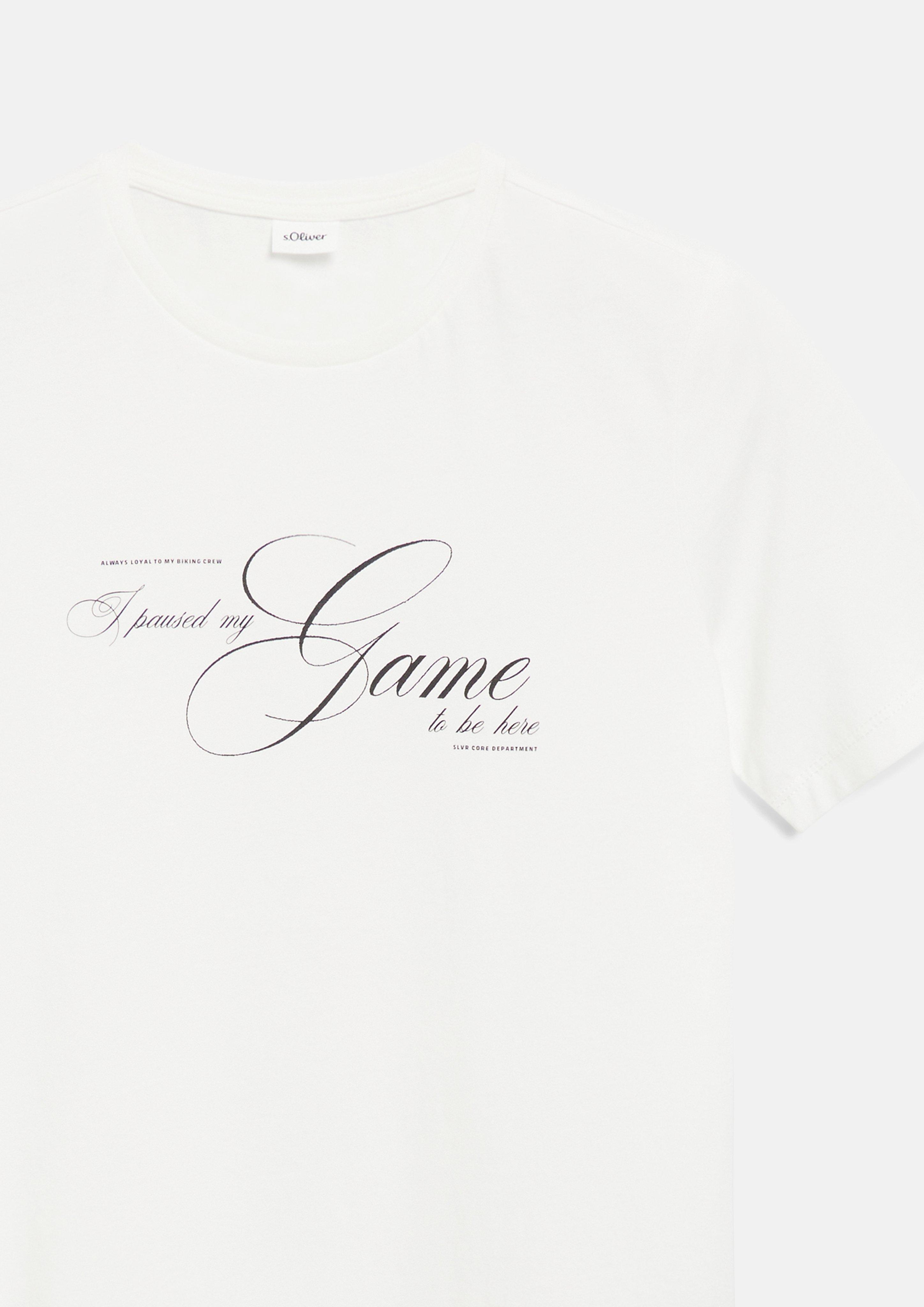 Kinder T-Shirt mit Artwork in weiß von s.Oliver