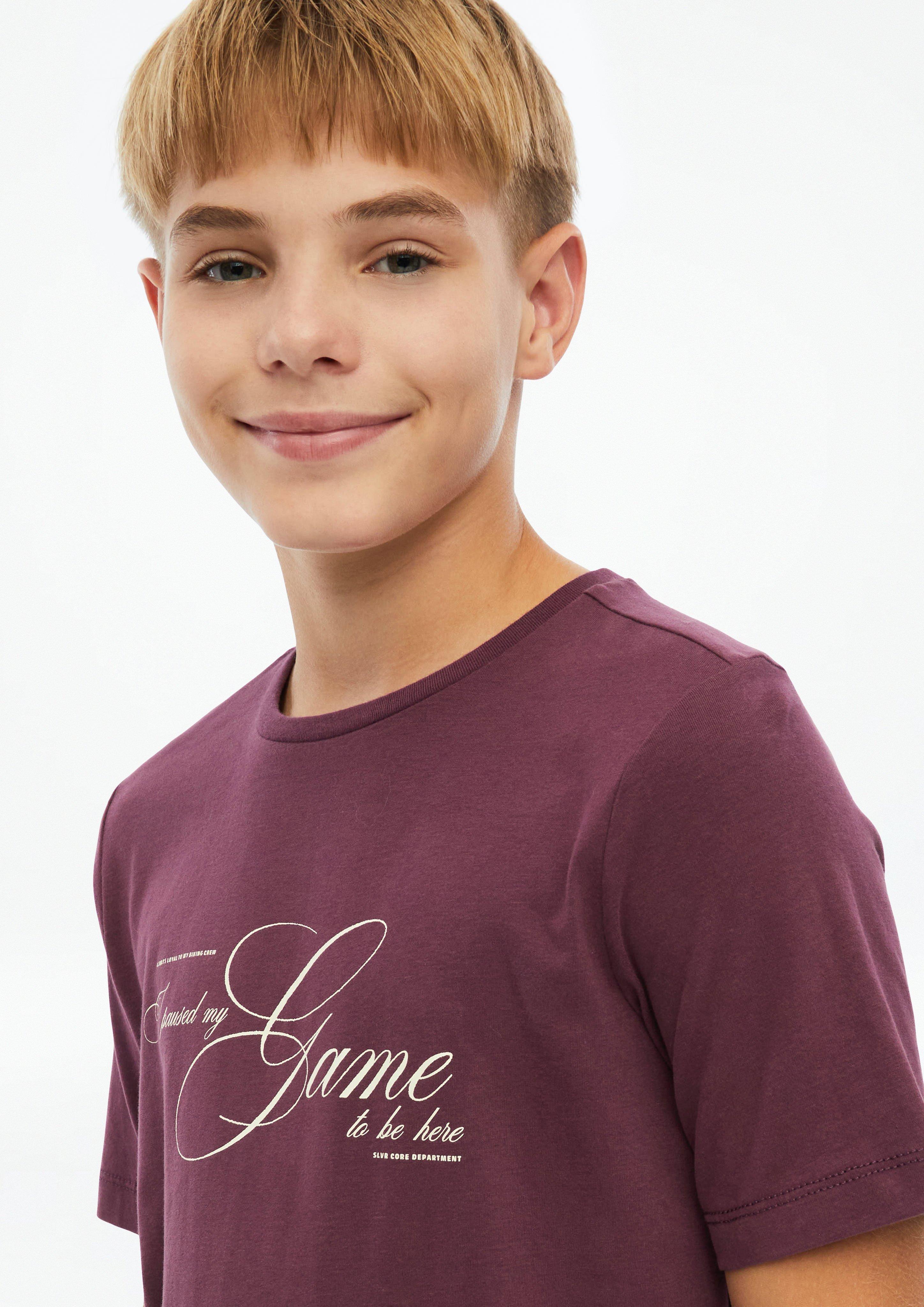 Kinder T-Shirt mit Artwork in rot von s.Oliver