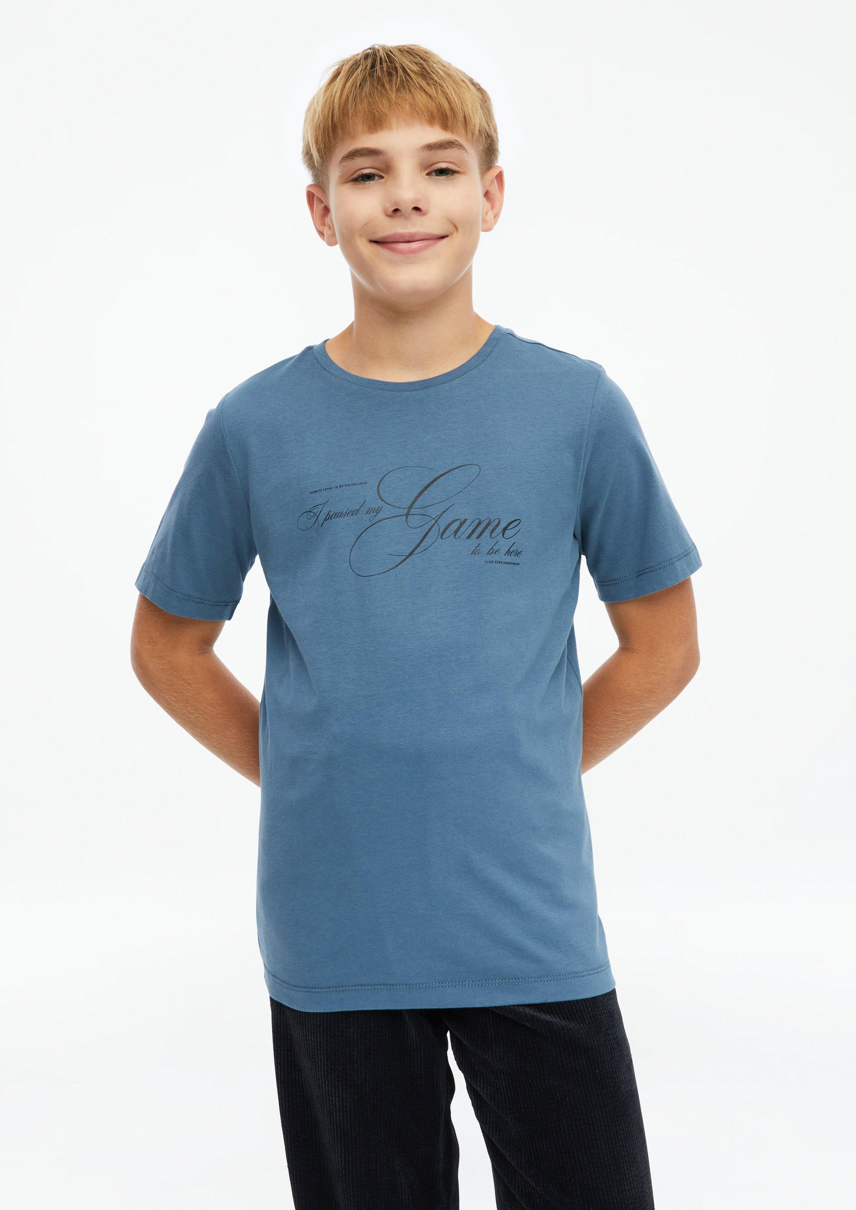 T-shirt avec illustration en bleu de s.Oliver