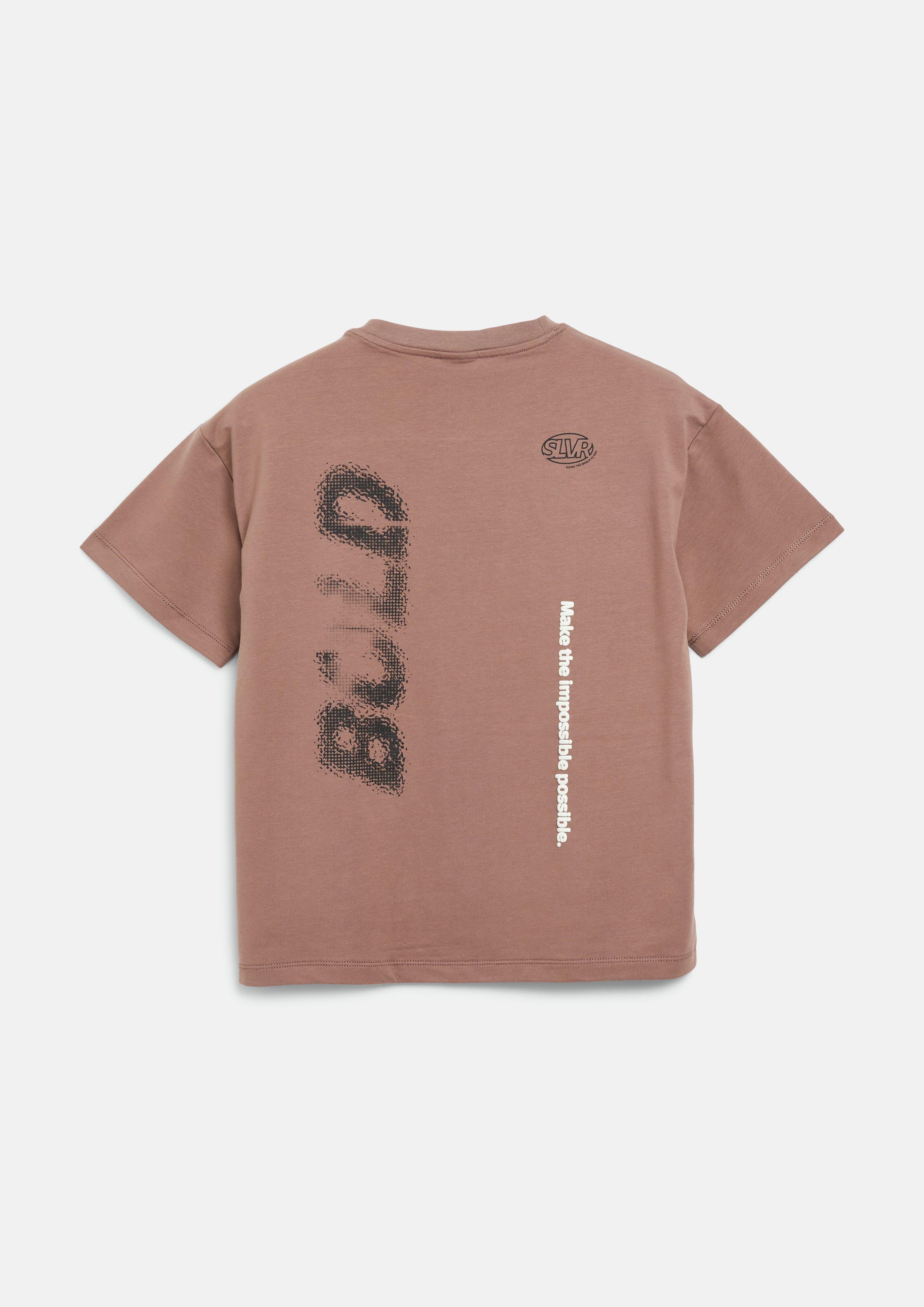 Junior T-shirt oversize en molleton léger avec imprimé en brun de s.Oliver