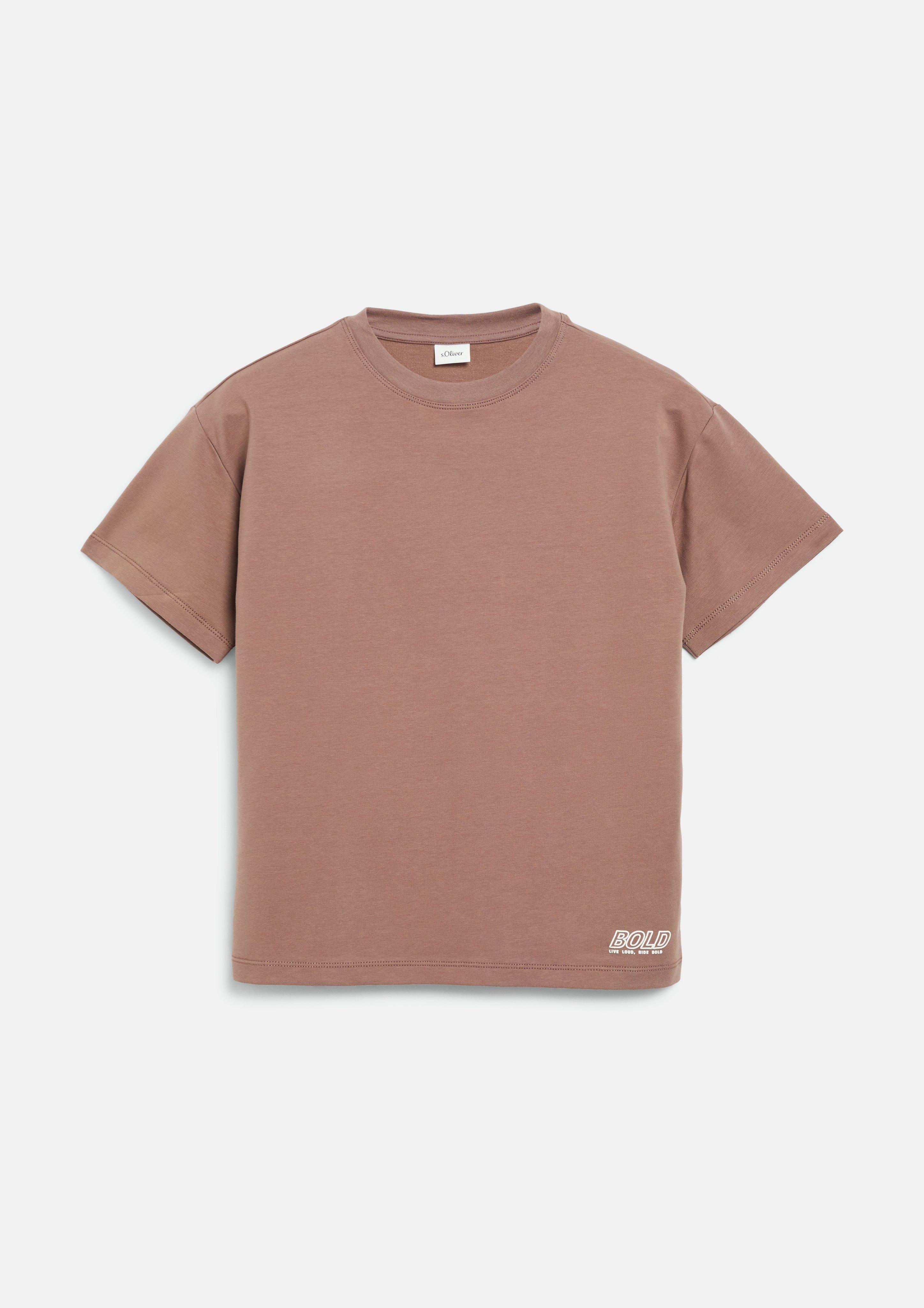 Junior T-shirt oversize en molleton léger avec imprimé en brun de s.Oliver