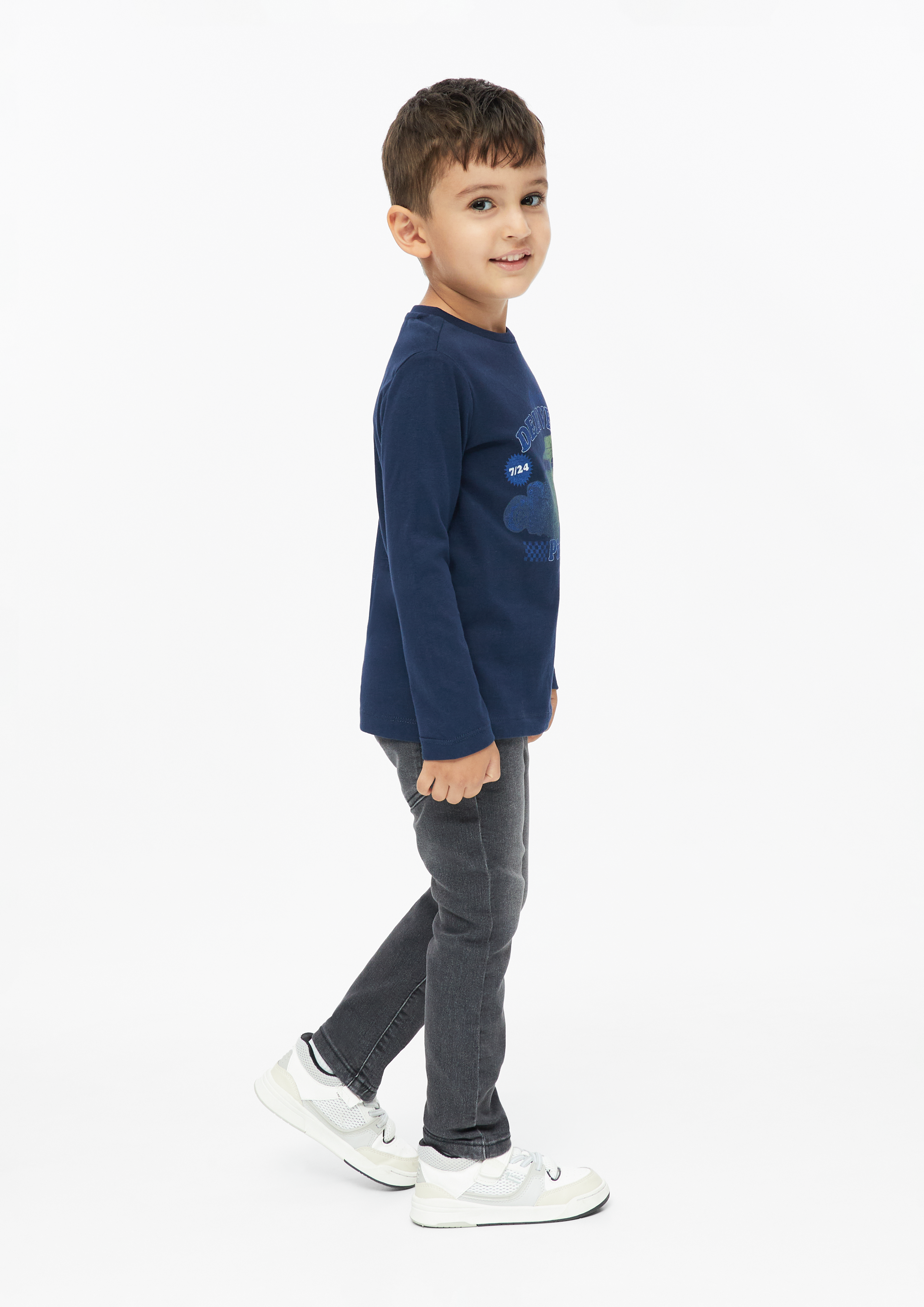Kids Long-Sleeve T-Shirt with Artwork in blue by s.Oliver