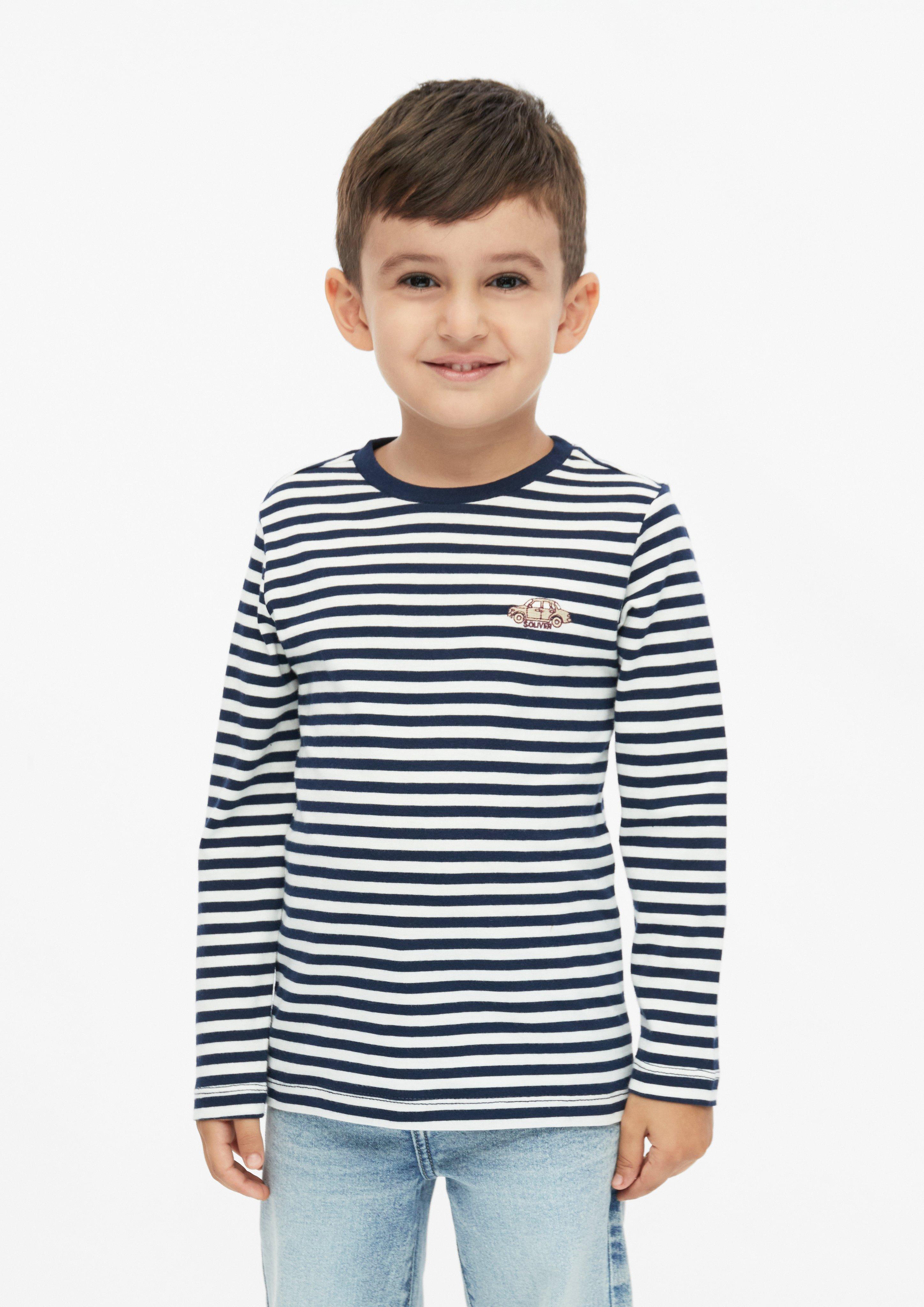 Langarmshirt mit Artwork vo farbe námornická modrá od s.Oliver