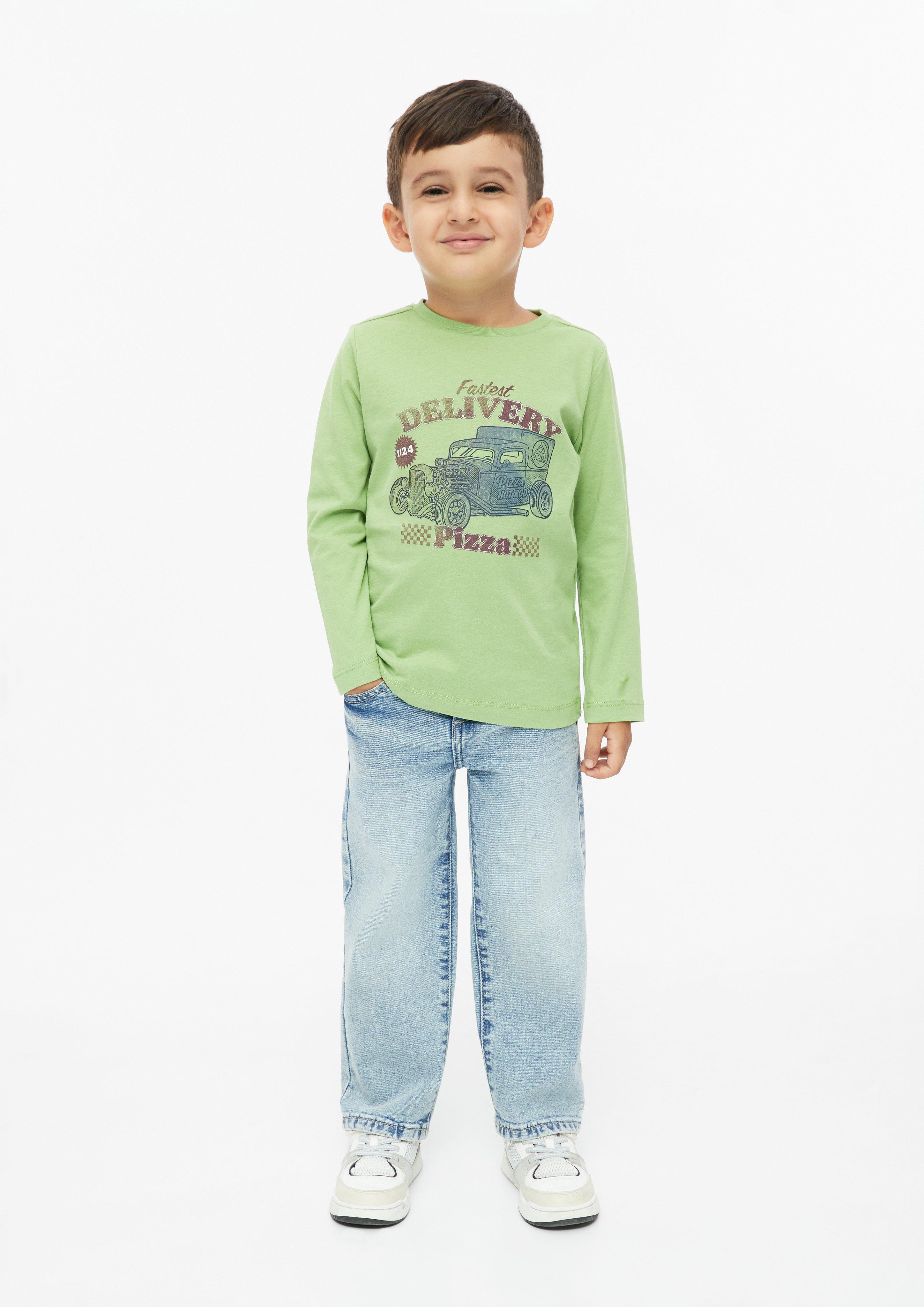 Kids Long-Sleeve T-Shirt with Artwork in green by s.Oliver
