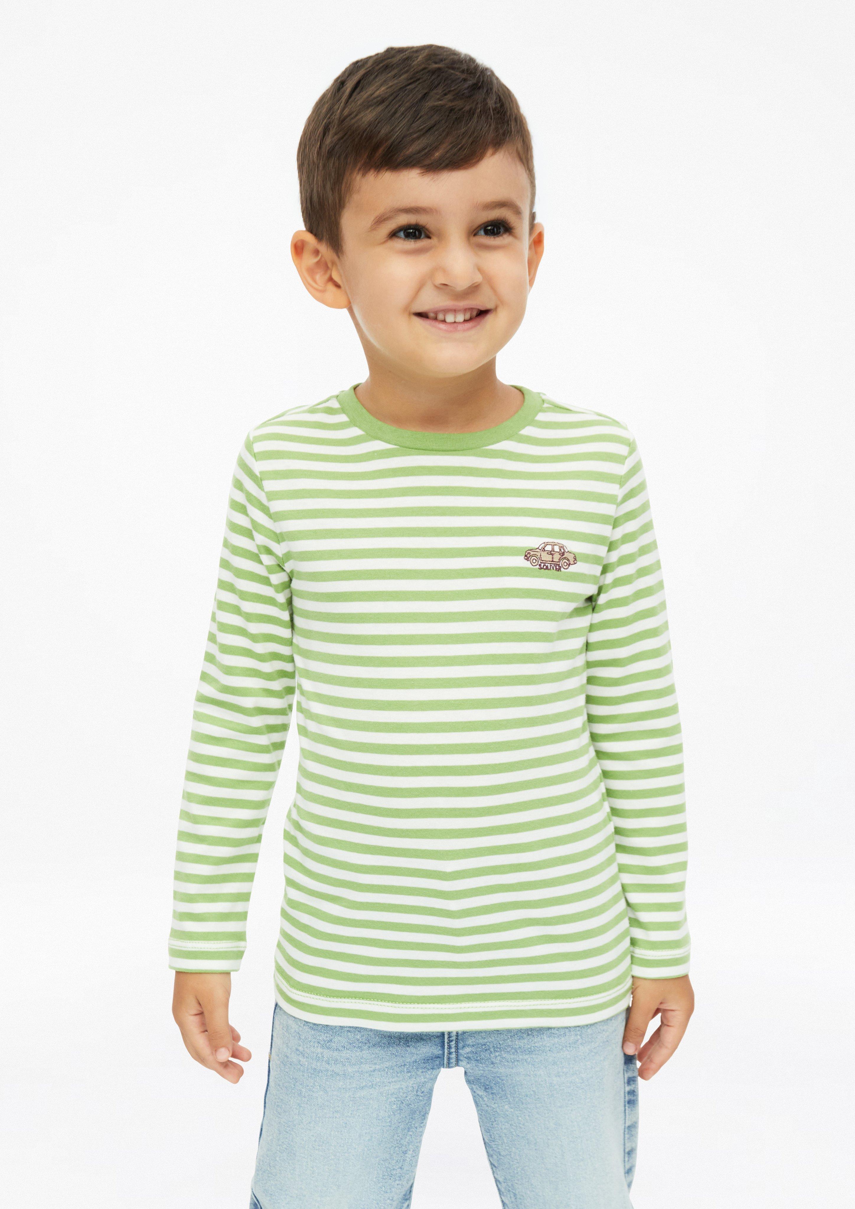 Langarmshirt mit Artwork in Farbe salbeigrün von s.Oliver