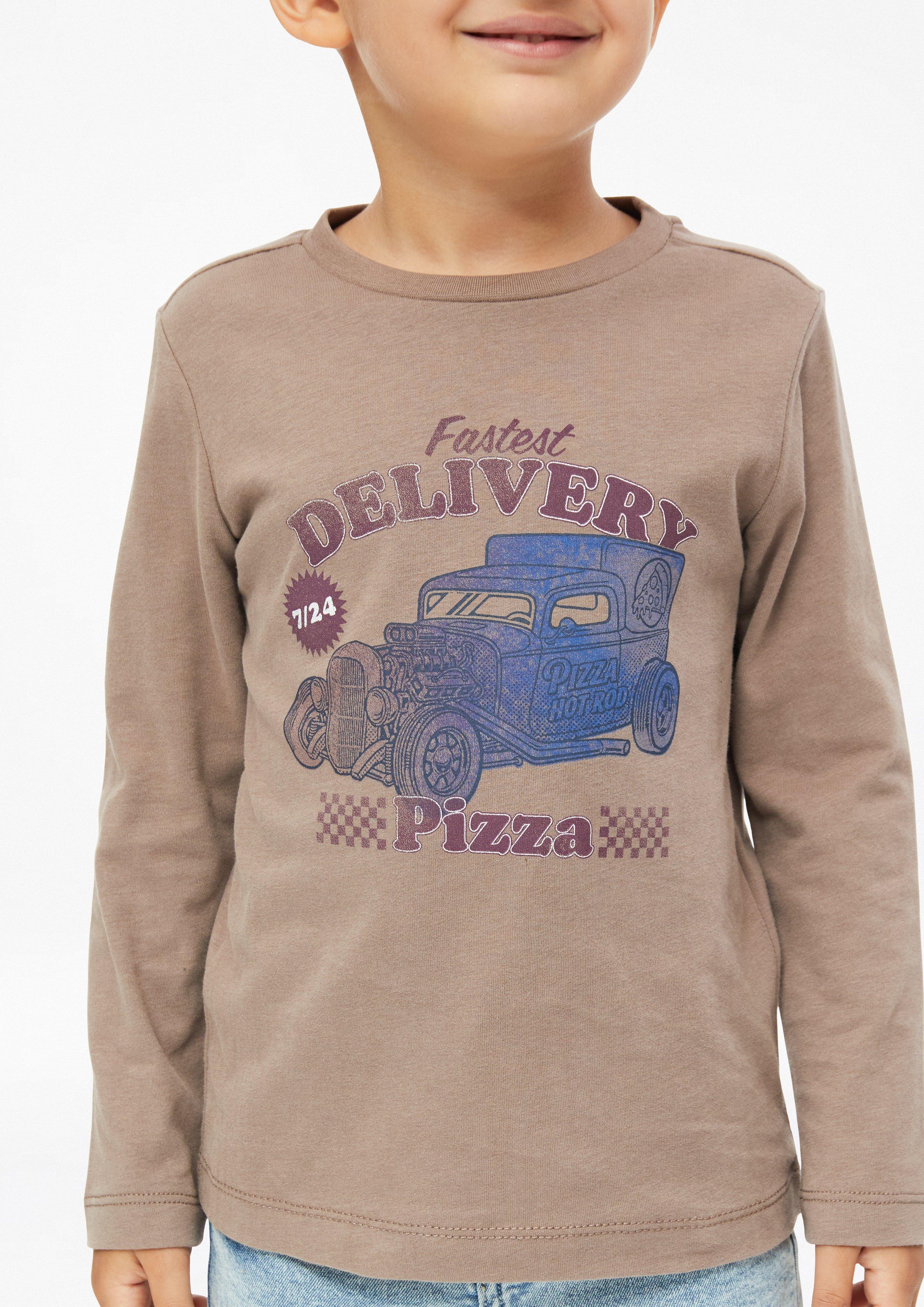 Kids Long-Sleeve T-Shirt with Artwork in brown by s.Oliver