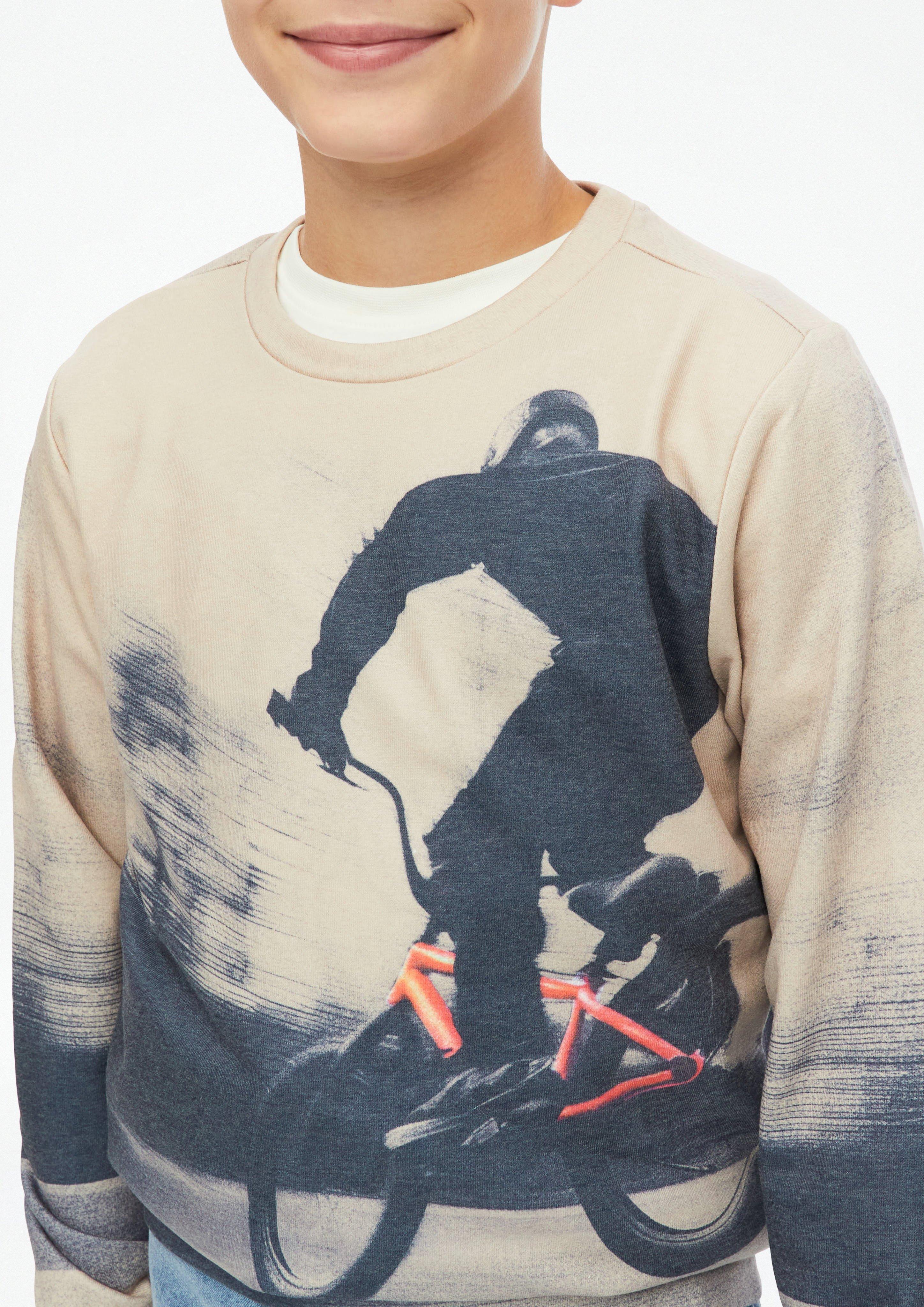 Kinder Sweatshirt mit All-over-Print in beige von s.Oliver