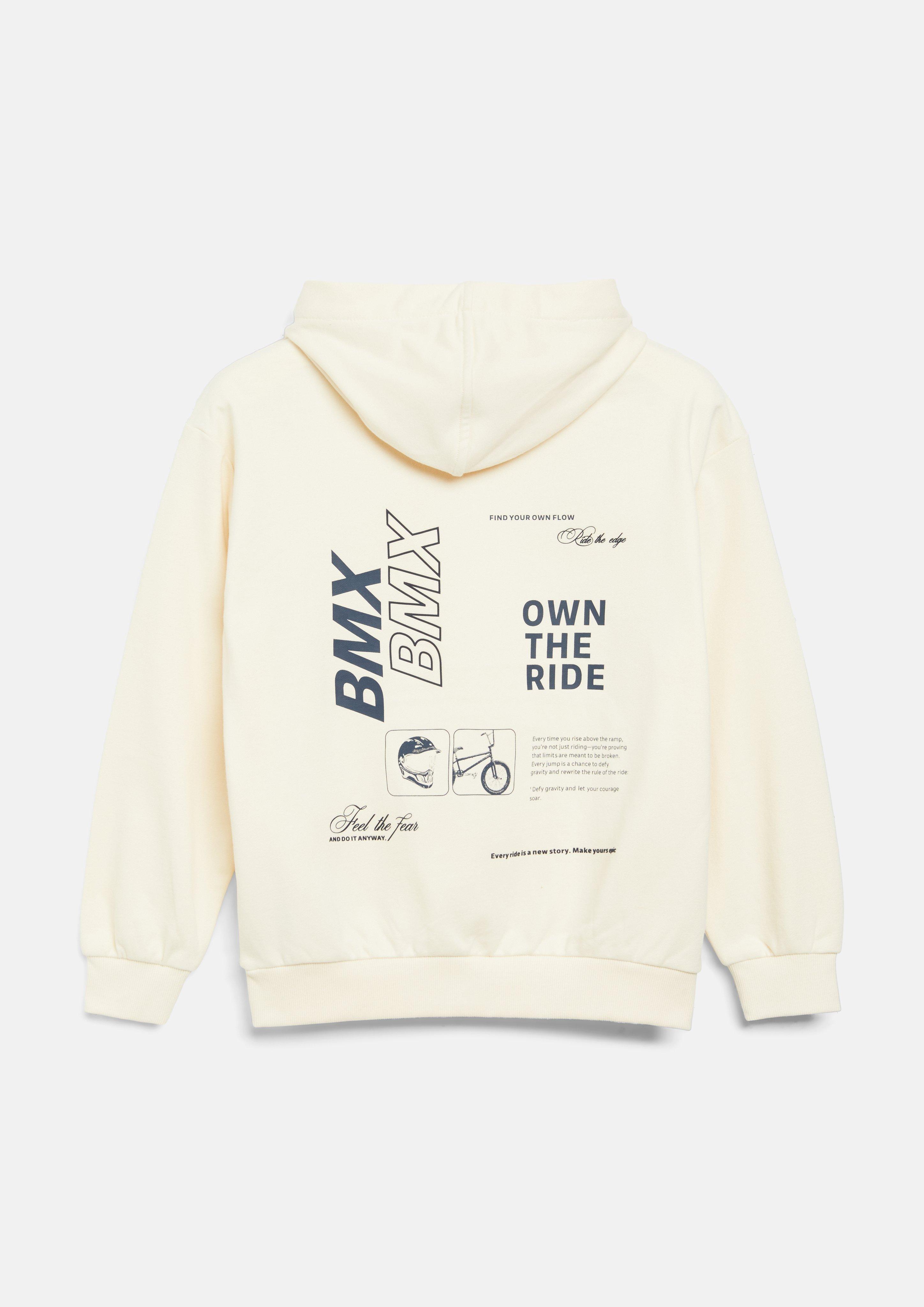Kids Oversized Hooded Sweatshirt with Patch in cream by s.Oliver