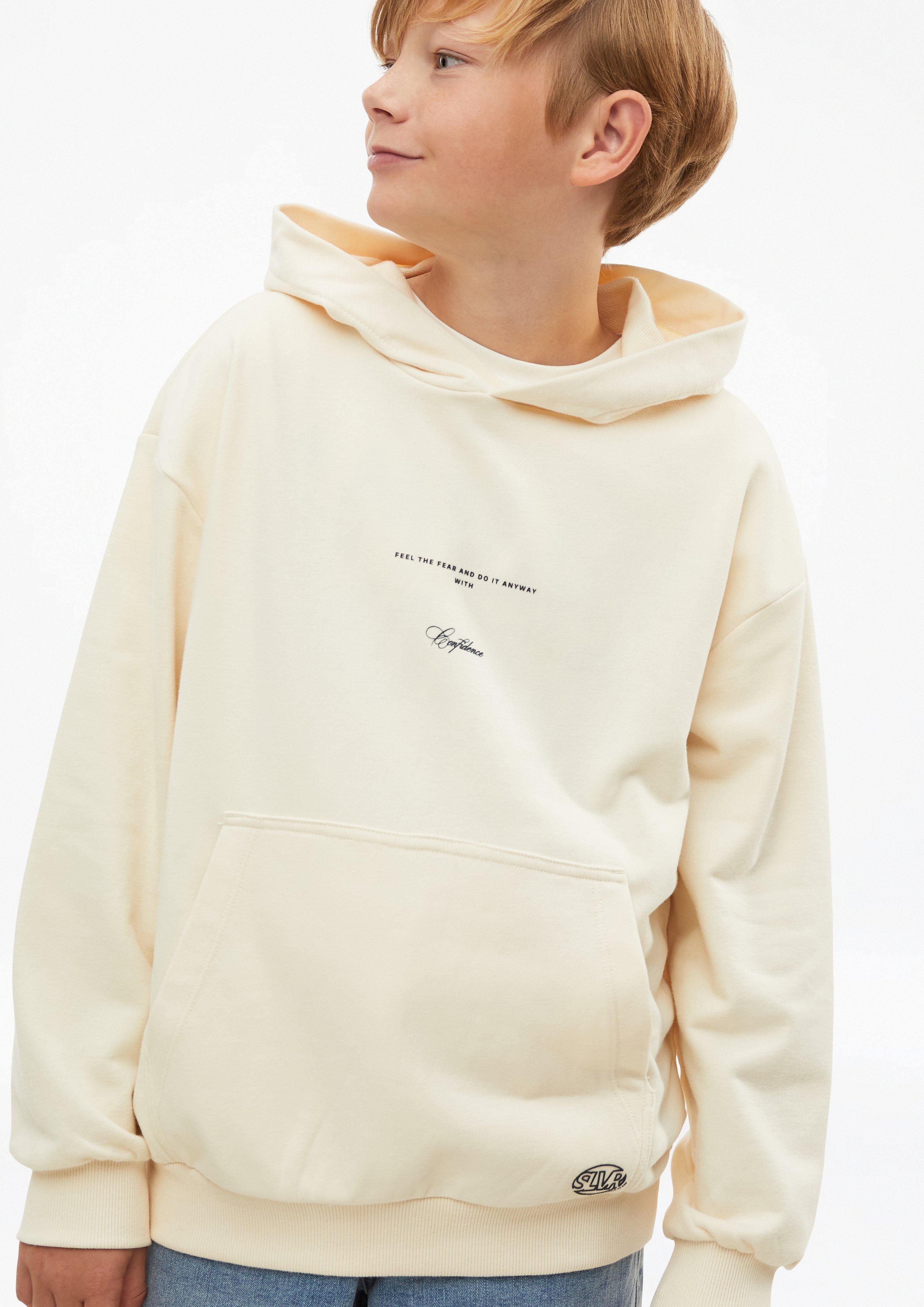 Deti Oversized mikina s kapucňou s nášivkou vo farbe krémová od s.Oliver
