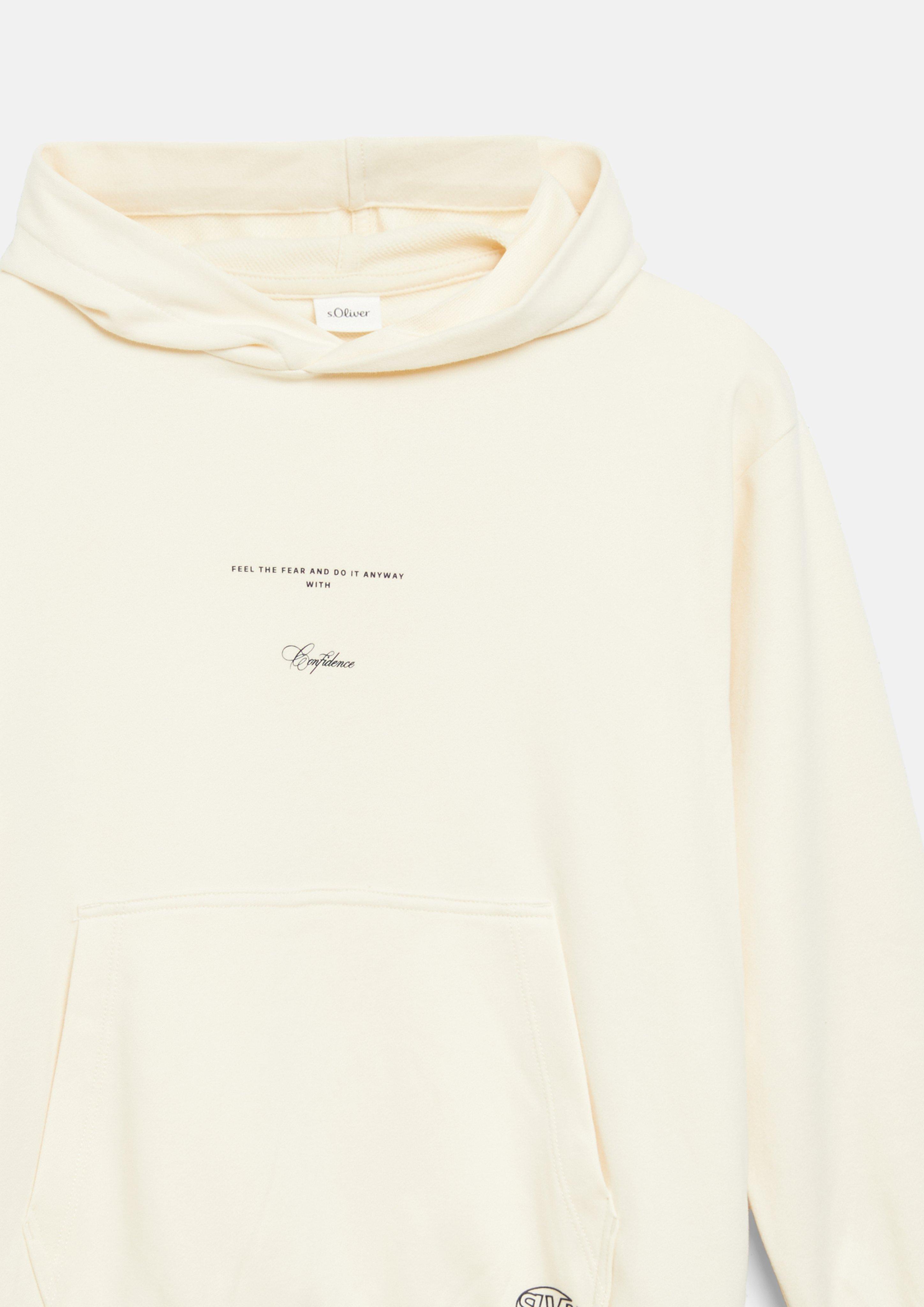 Deti Oversized mikina s kapucňou s nášivkou vo farbe krémová od s.Oliver