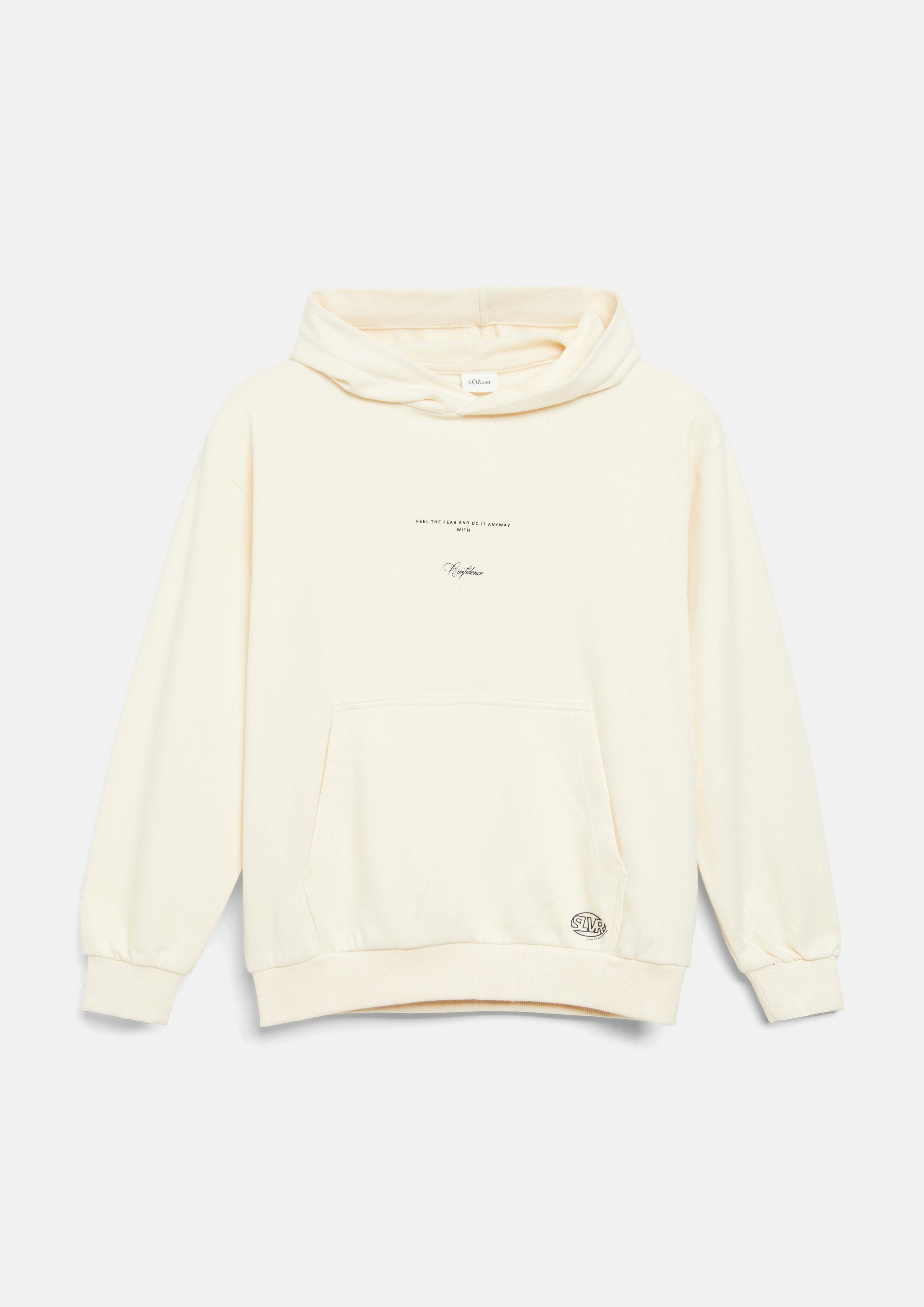 Kids Oversized Hooded Sweatshirt with Patch in cream by s.Oliver
