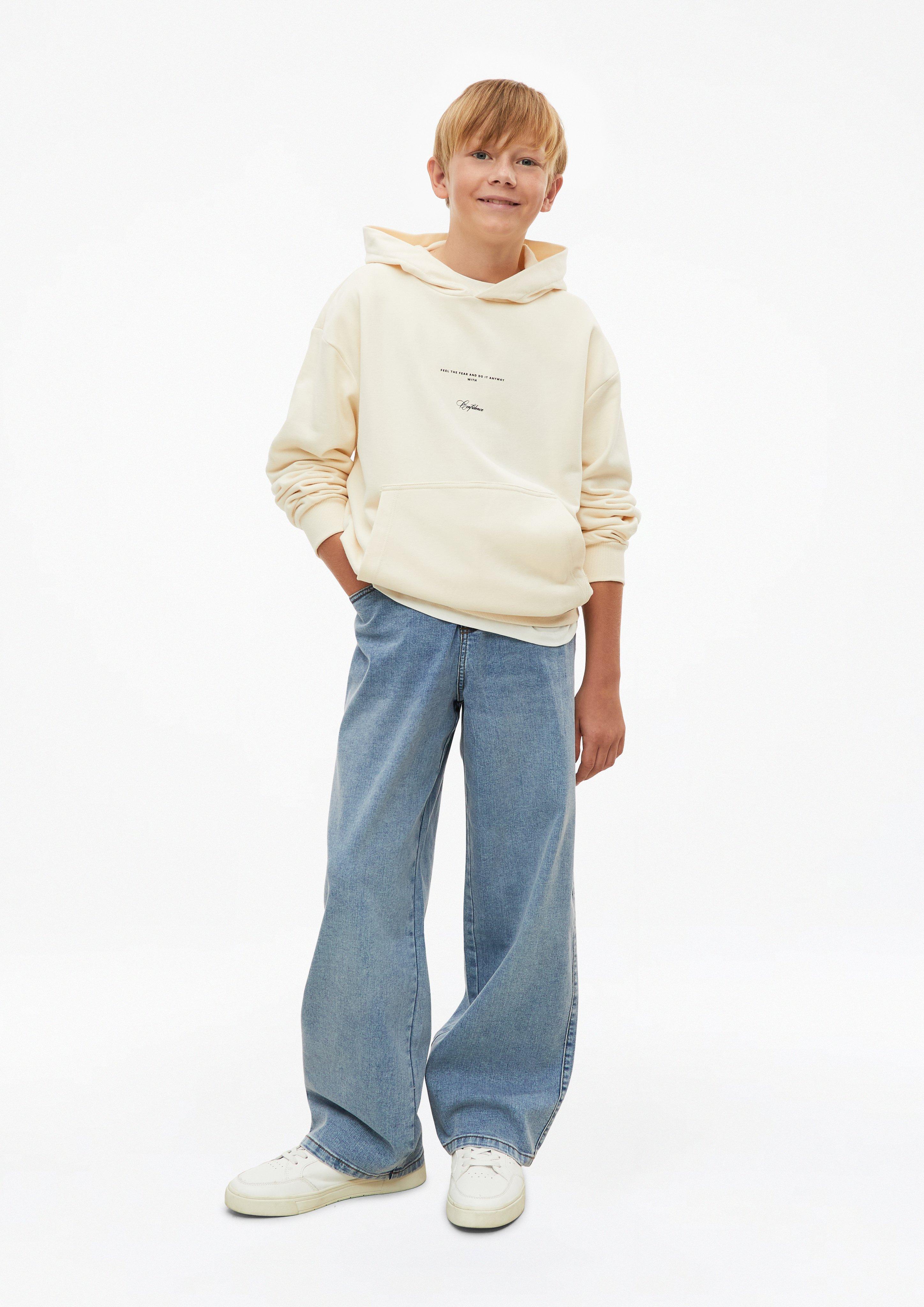 Deti Oversized mikina s kapucňou s nášivkou vo farbe krémová od s.Oliver