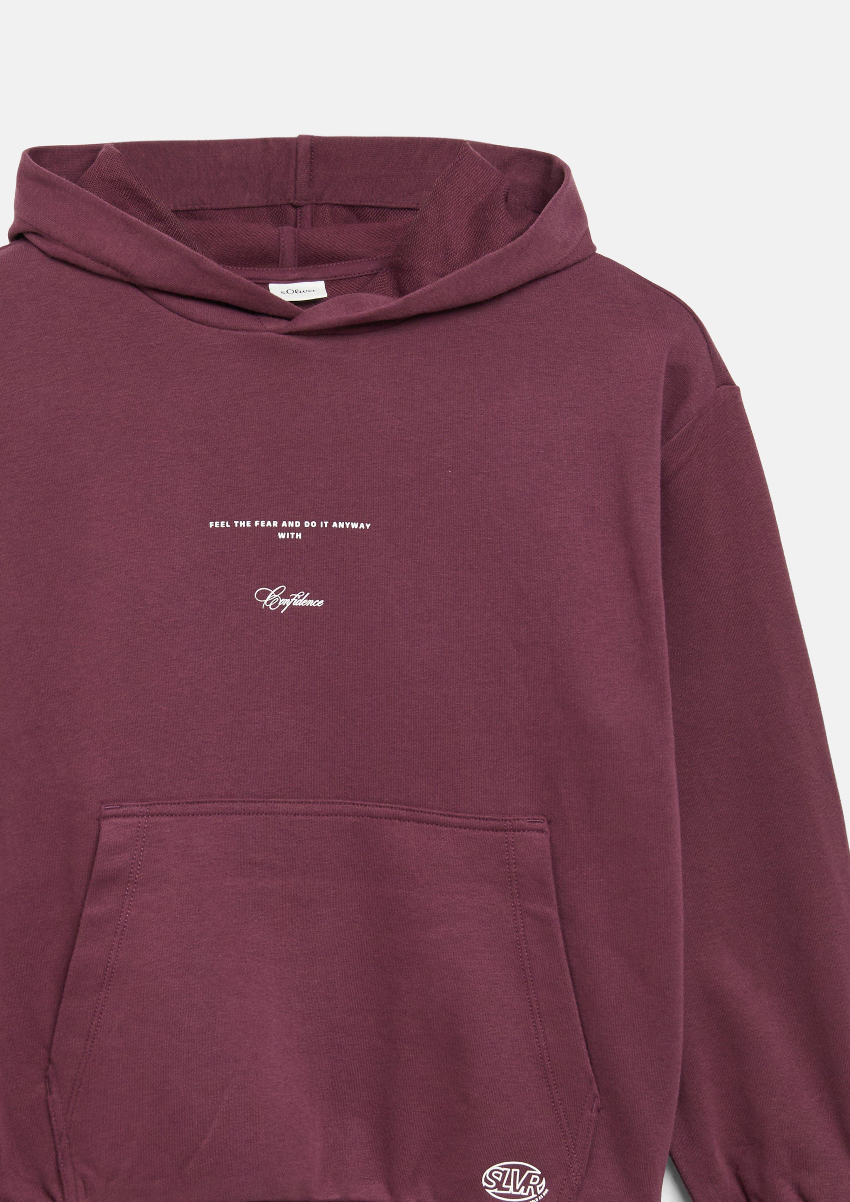 Deti Oversized mikina s kapucňou s nášivkou vo farbe červená od s.Oliver