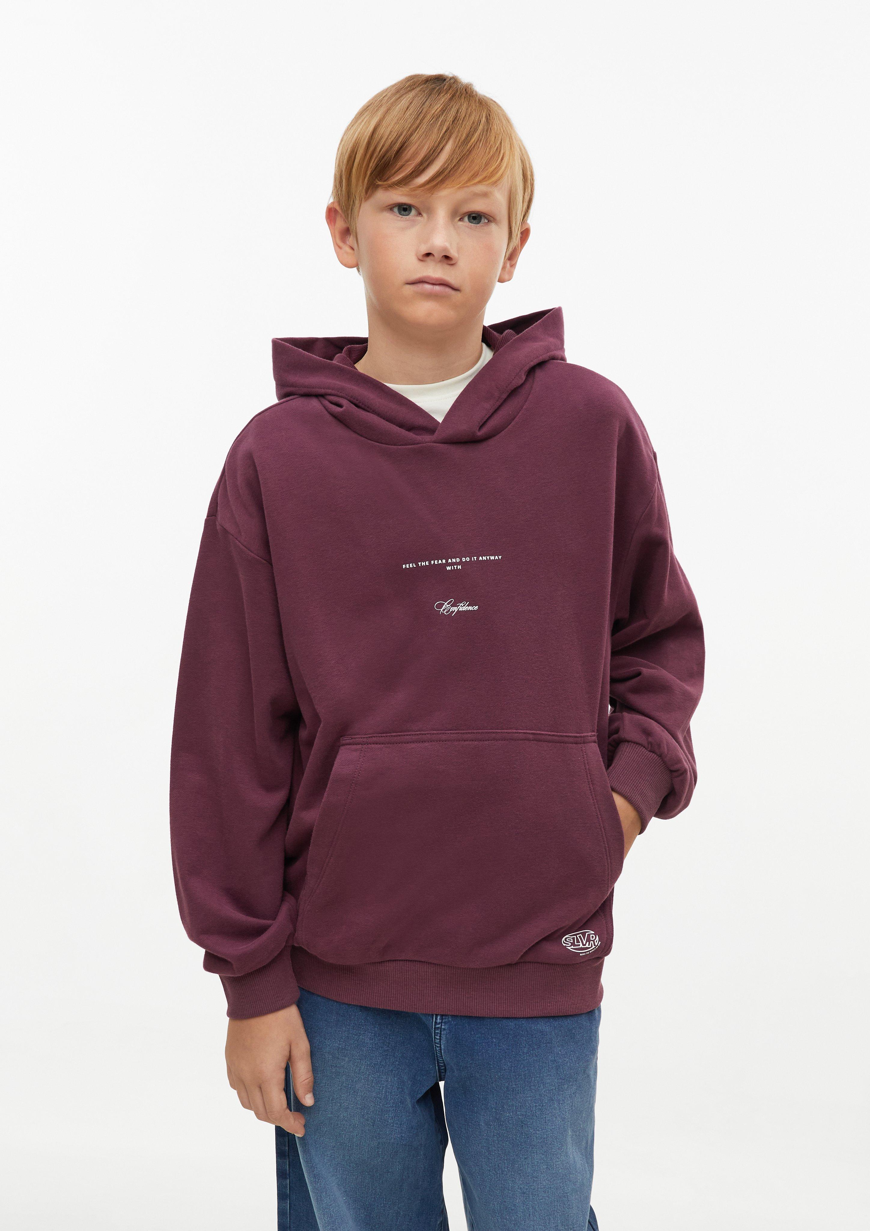 Sweat à capuche oversize avec patch en bordeaux de s.Oliver