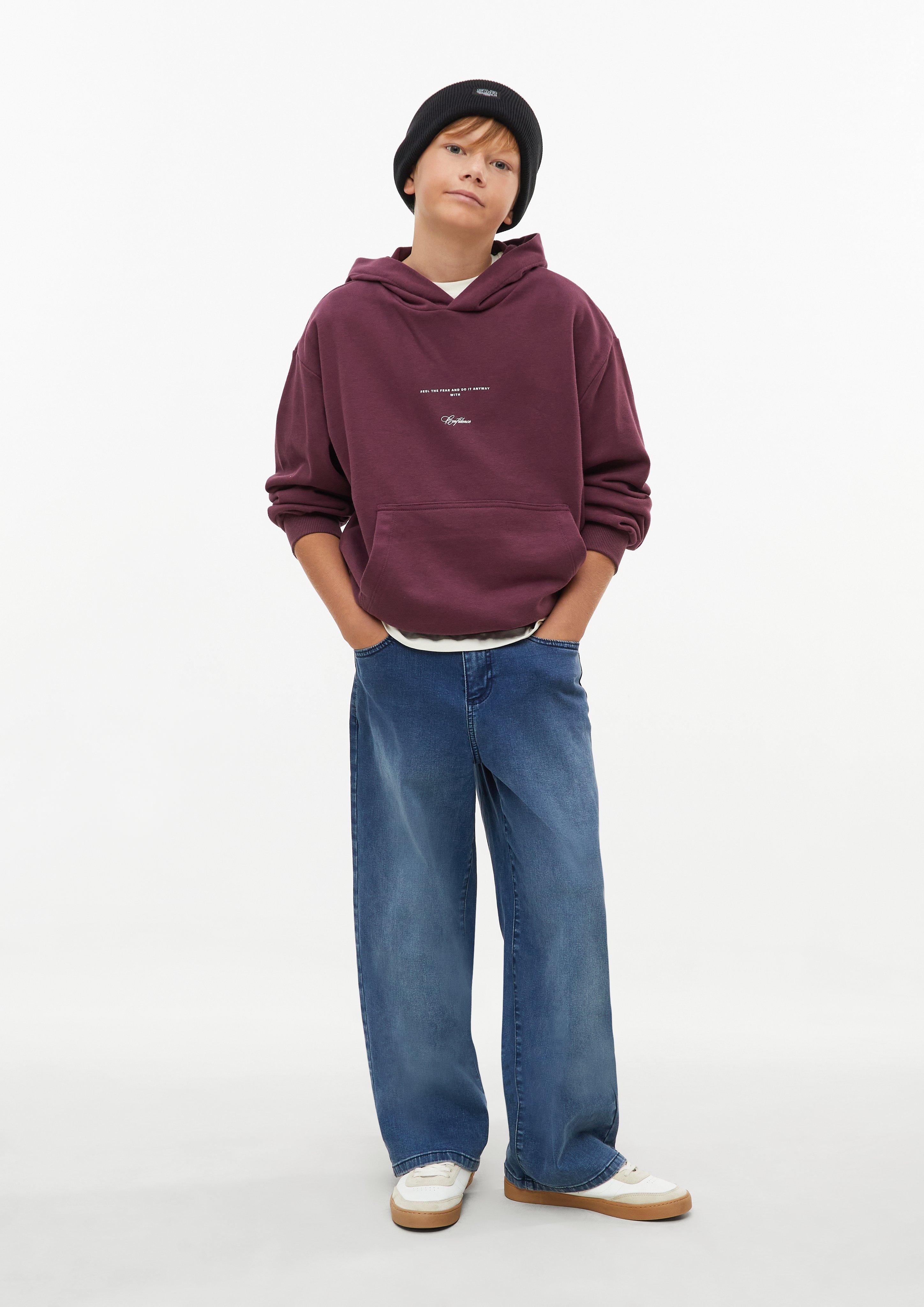 Deti Oversized mikina s kapucňou s nášivkou vo farbe červená od s.Oliver
