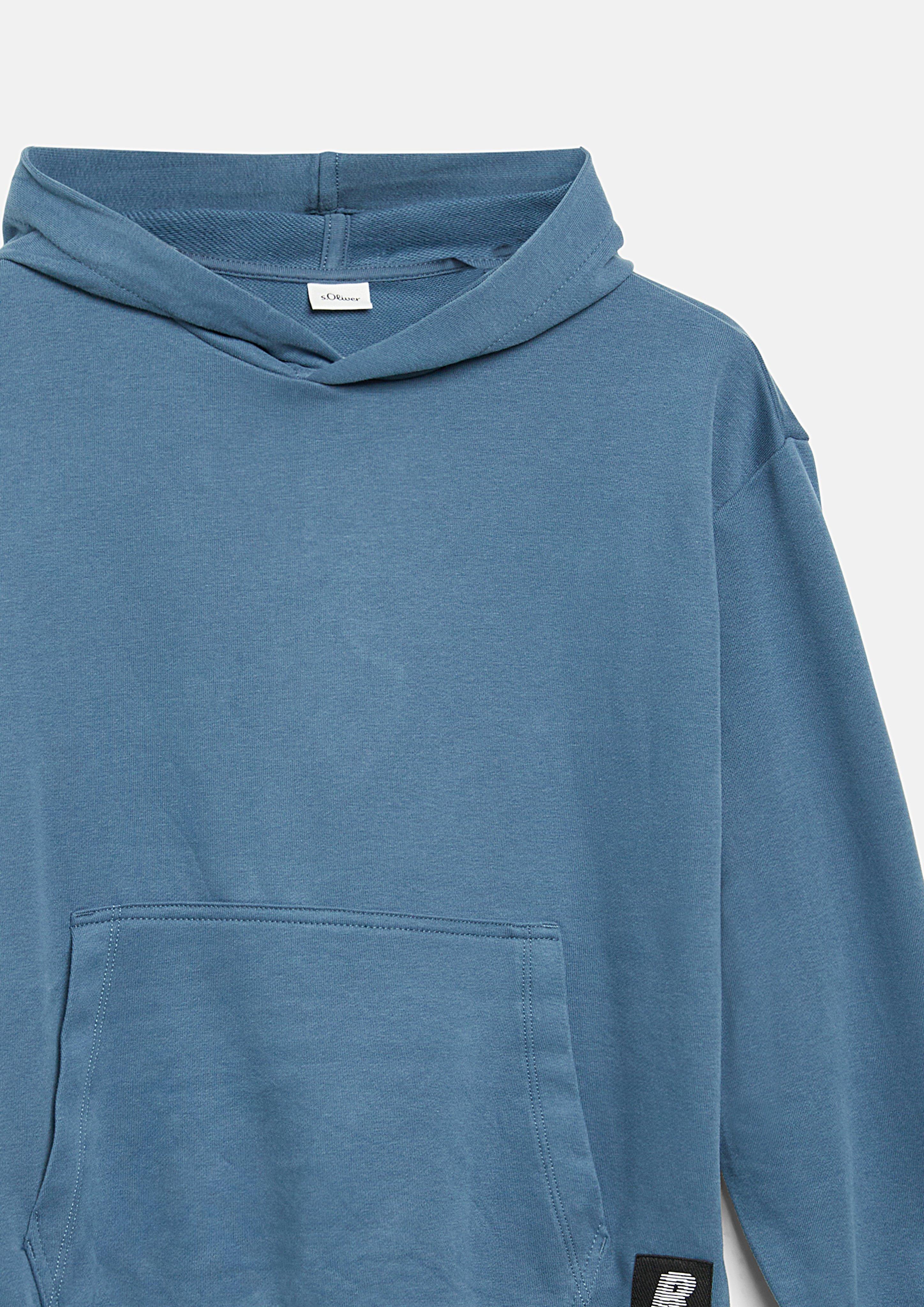Deti Oversized mikina s kapucňou s nášivkou vo farbe modrá od s.Oliver