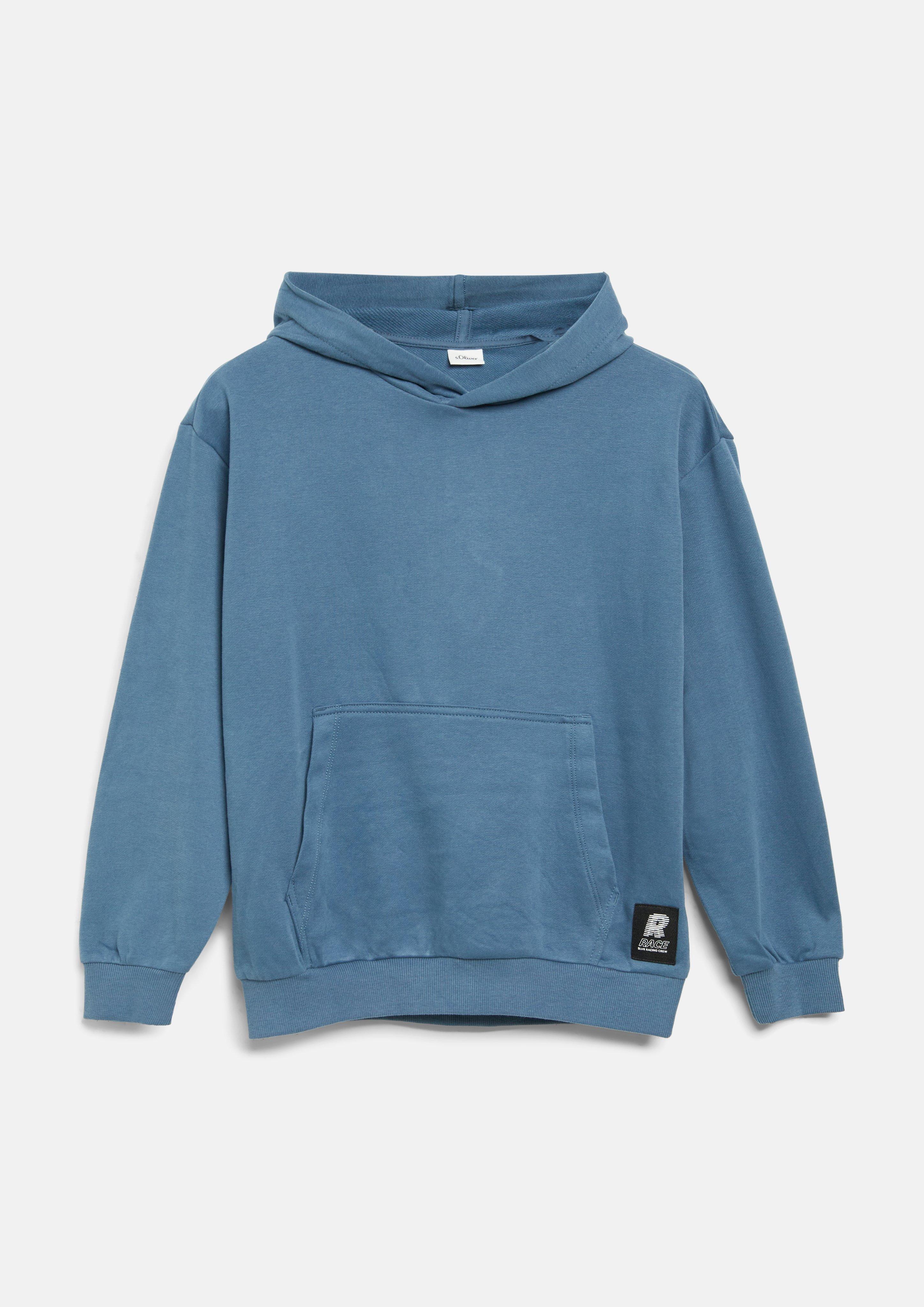 Oversized Hooded Sweatshirt with Patch in blue by s.Oliver