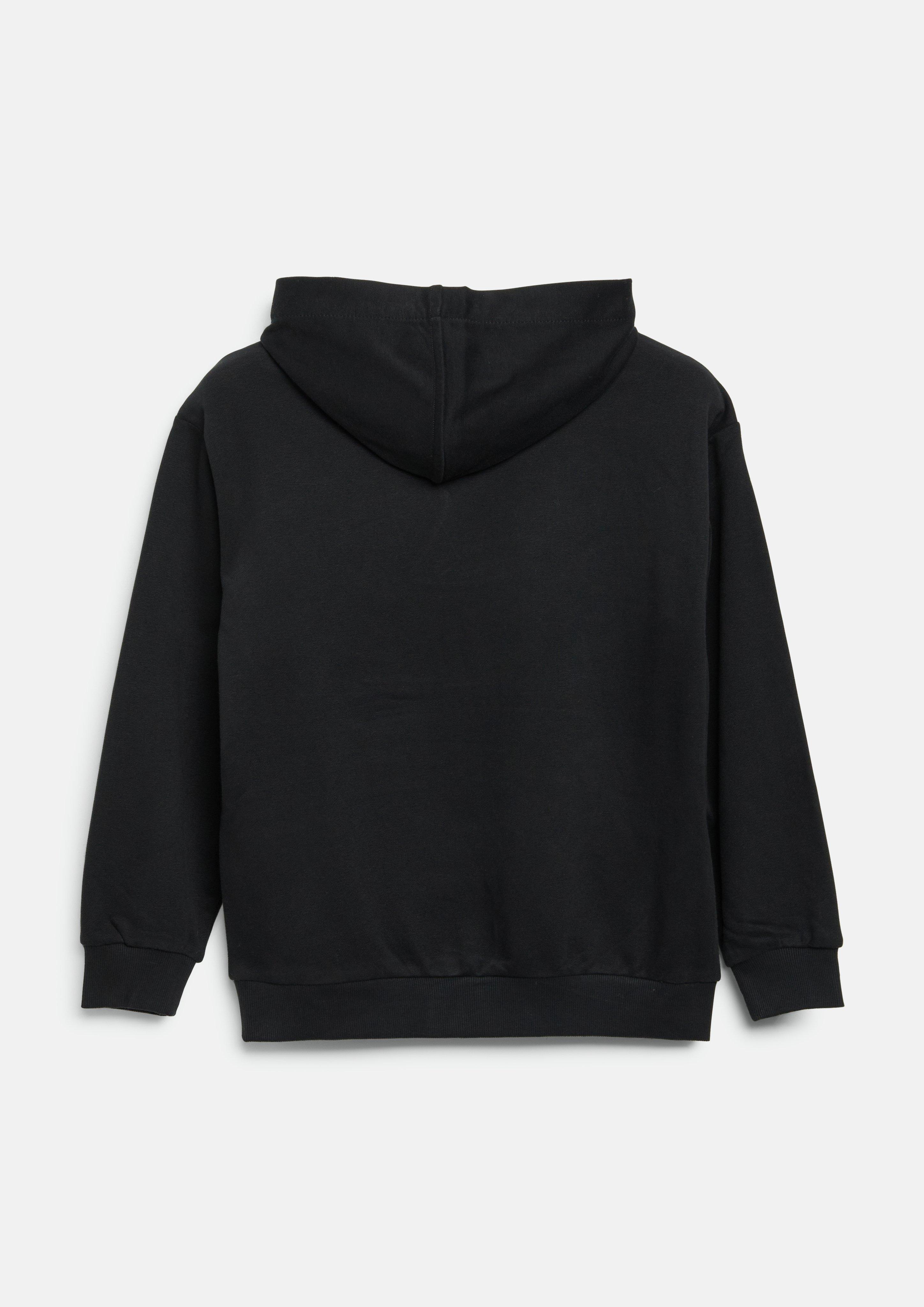 Kids Oversized Hooded Sweatshirt with Patch in black by s.Oliver