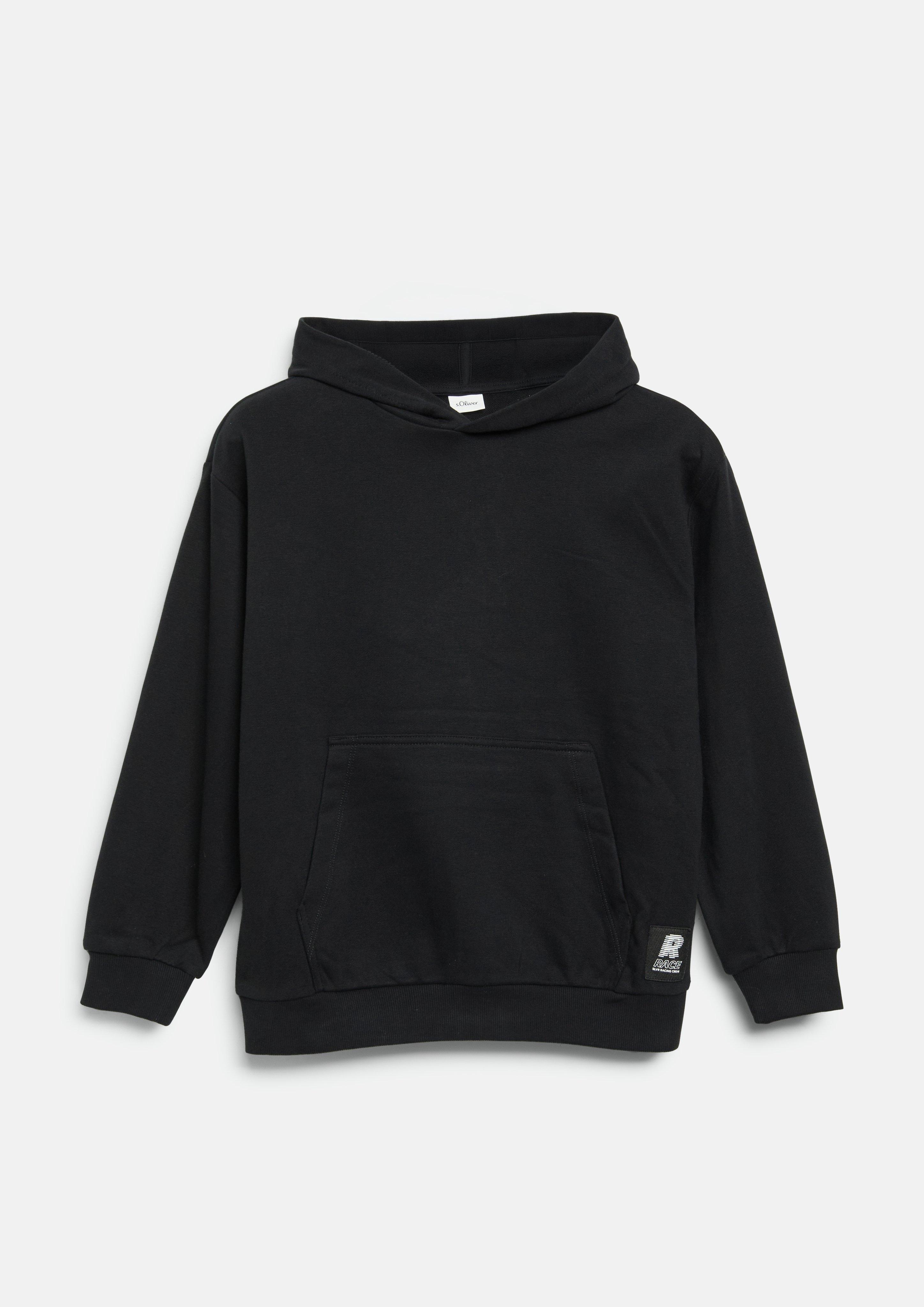 Kids Oversized Hooded Sweatshirt with Patch in black by s.Oliver