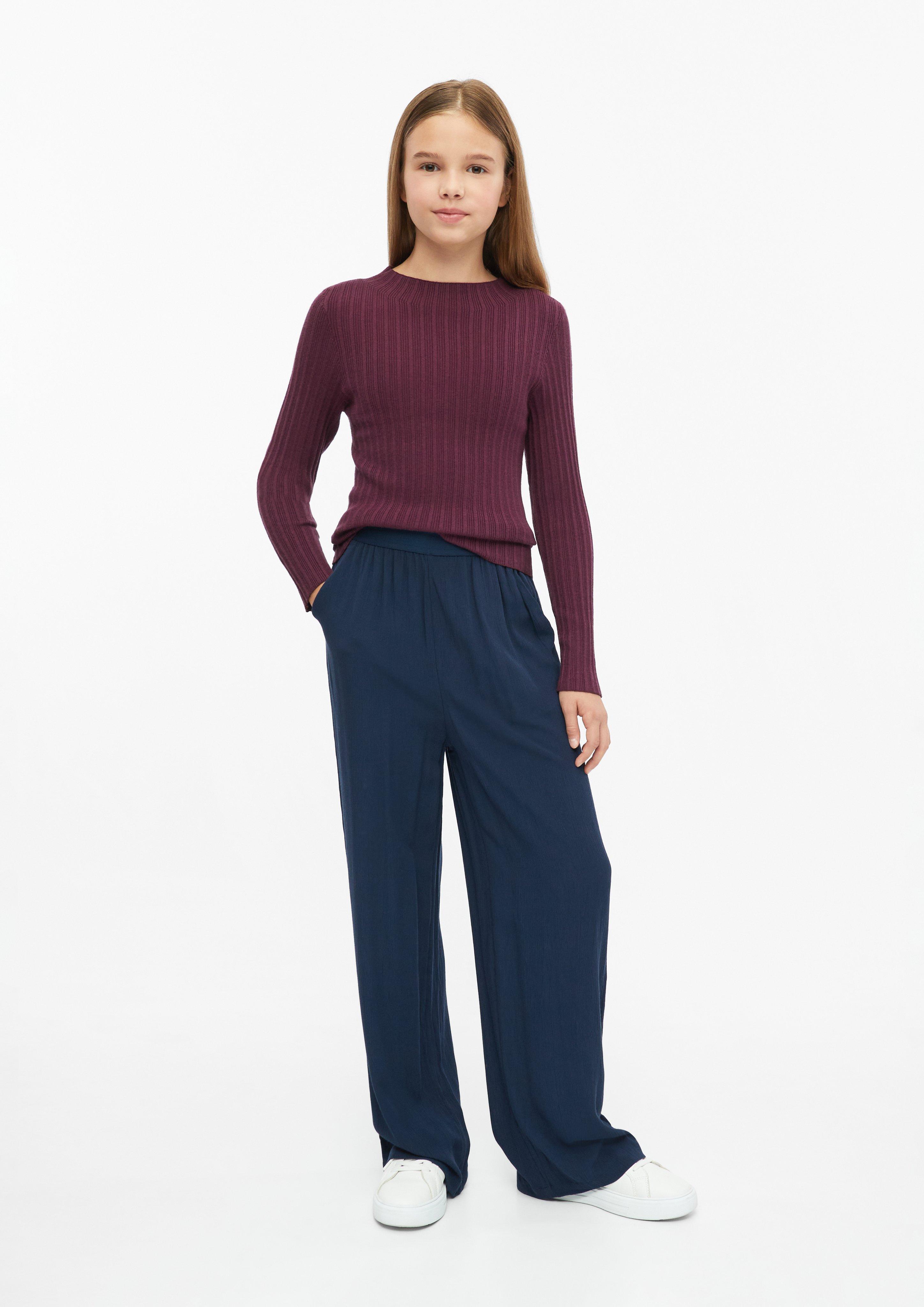 Deti Rebrovaný pletený pulóver Slim Fit so stojačikom vo farbe červená od s.Oliver