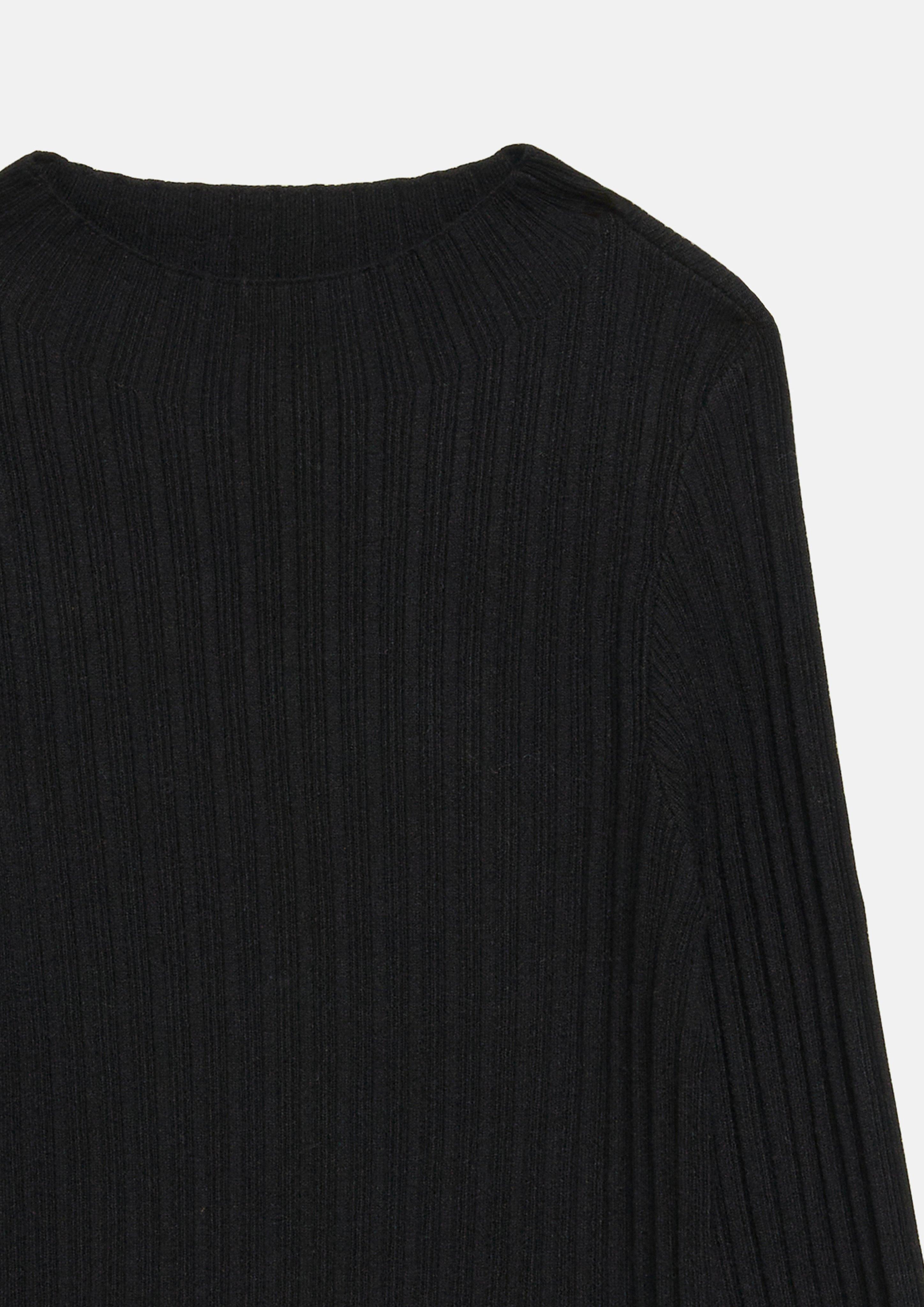 Deti Rebrovaný pletený pulóver Slim Fit so stojačikom vo farbe čierna od s.Oliver