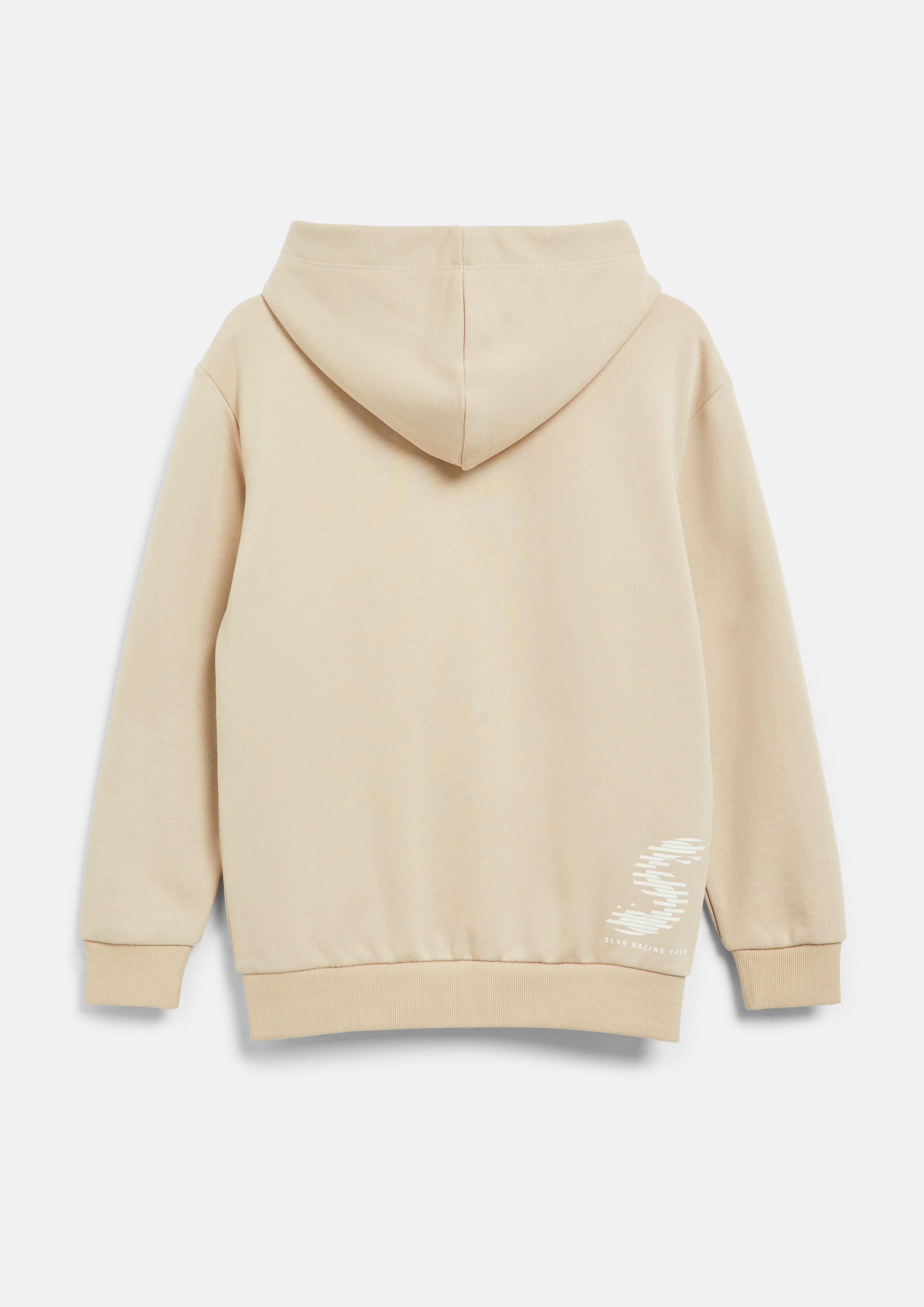 Junior Veste sweat oversize avec poche kangourou et imprimés en beige de s.Oliver