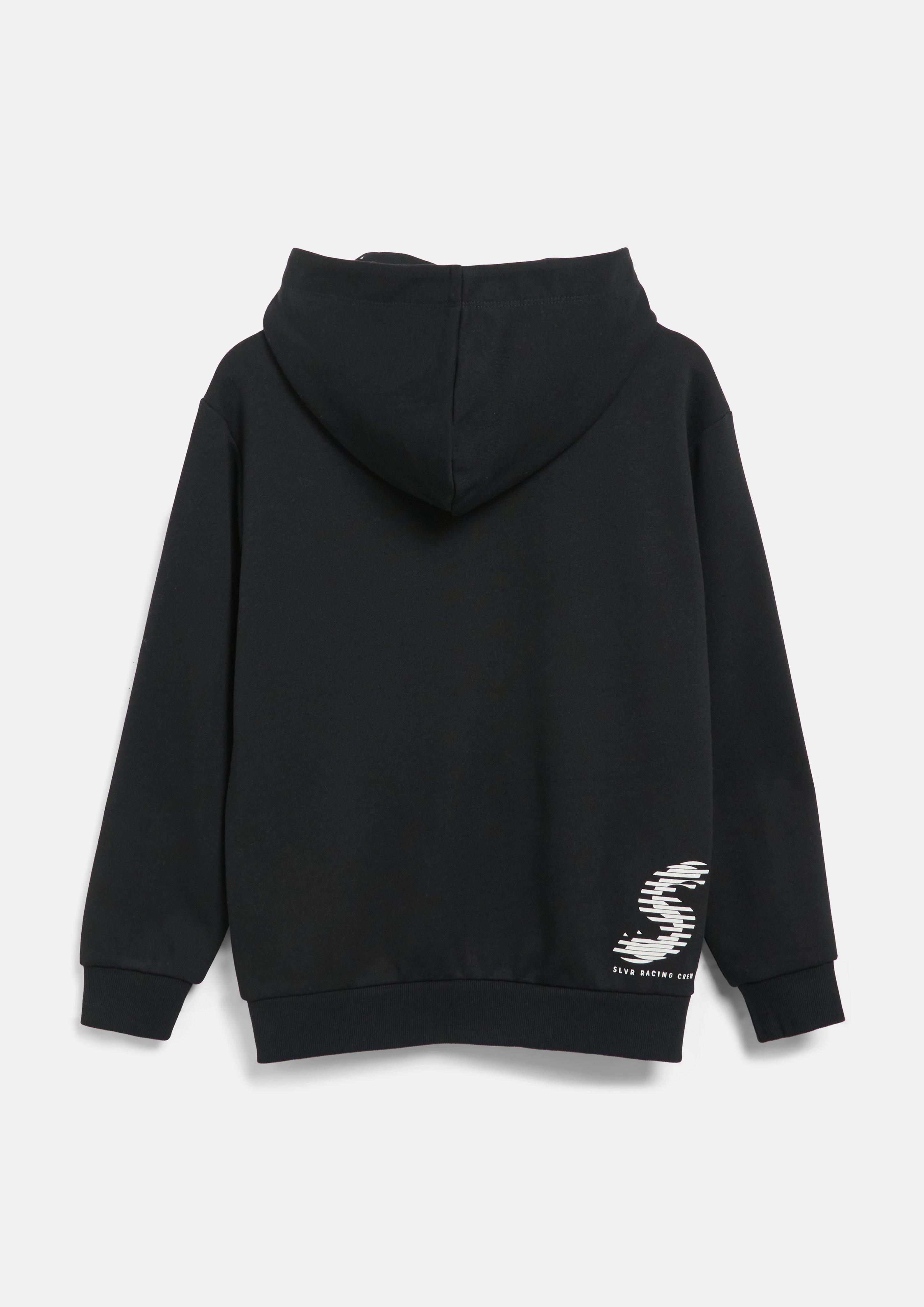 Junior Veste sweat oversize avec poche kangourou et imprimés en noir de s.Oliver