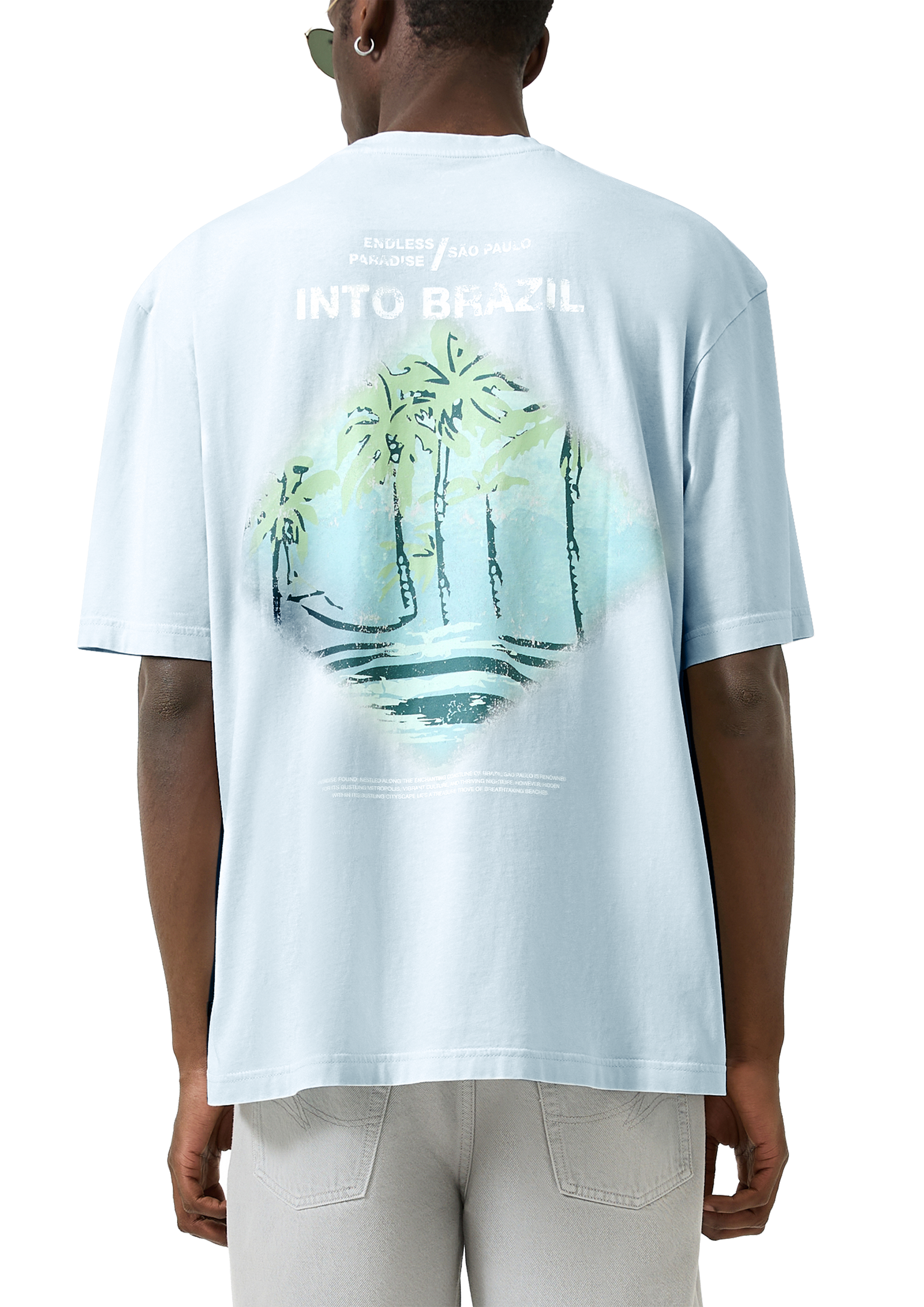 QS Washed T-shirt in a relaxed fit - Light blue | s.Oliver
