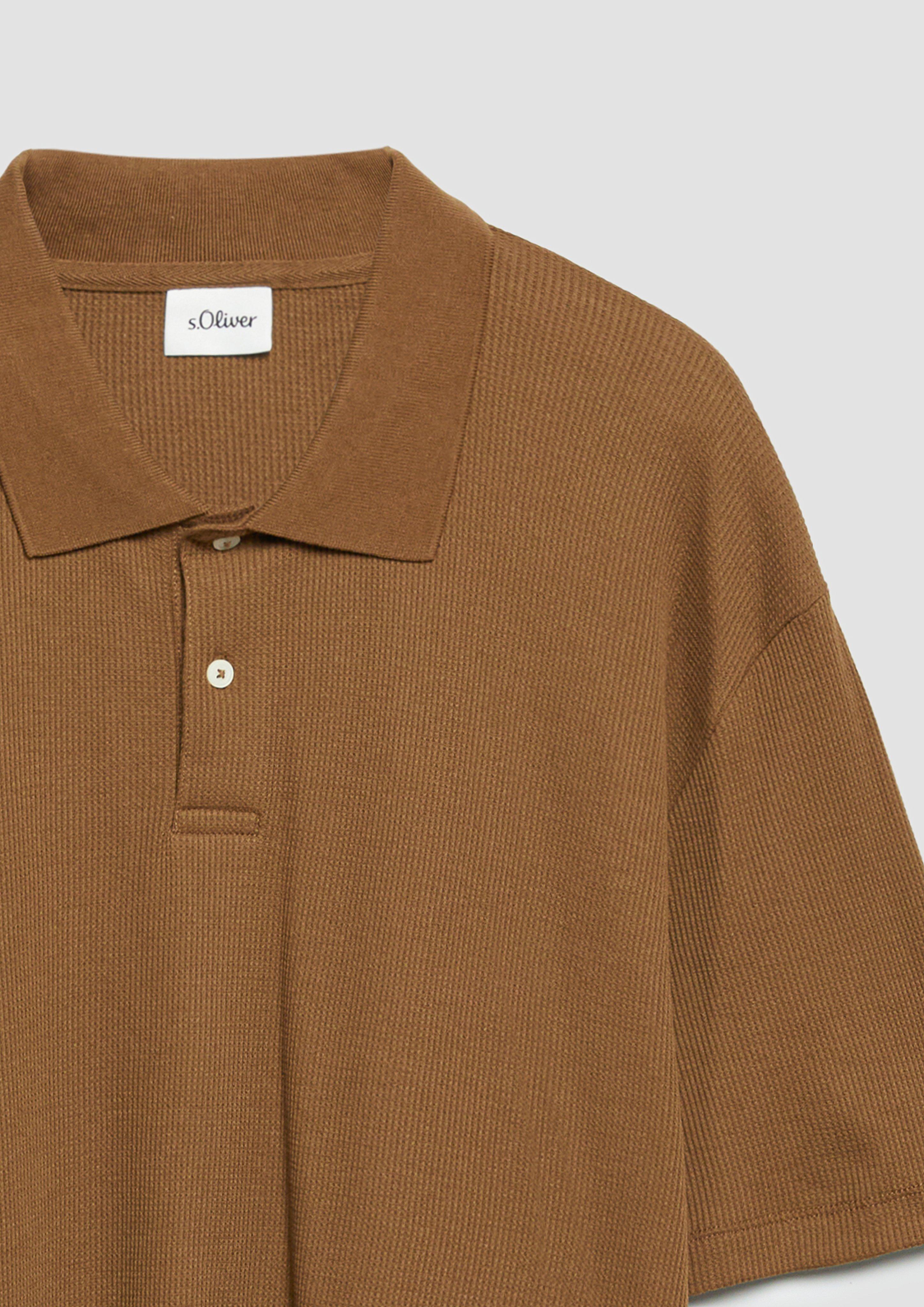 Heren Poloshirt in bruin van s.Oliver Men Big Sizes