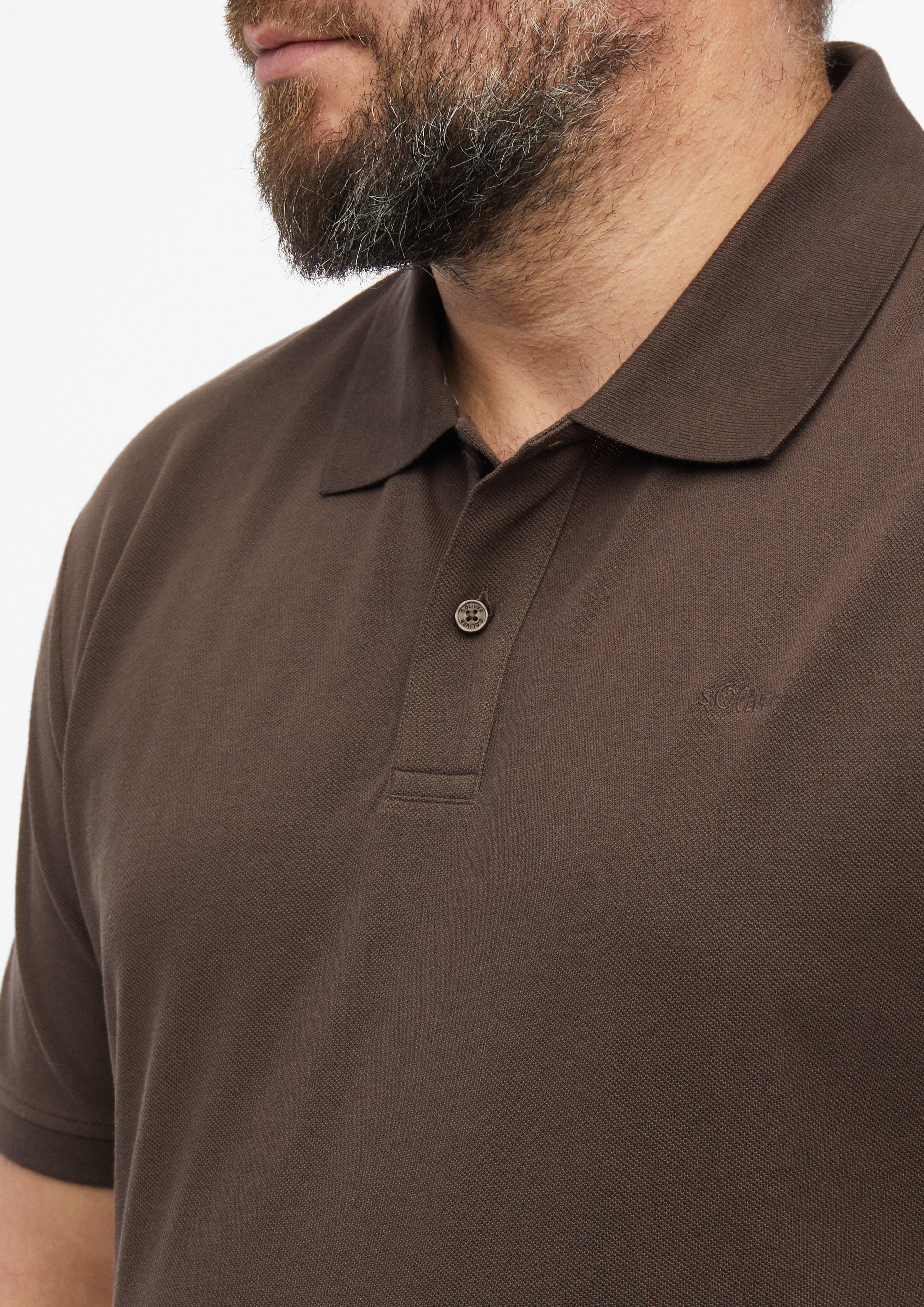 Herren Polo-Shirt in braun von s.Oliver Men Big Sizes
