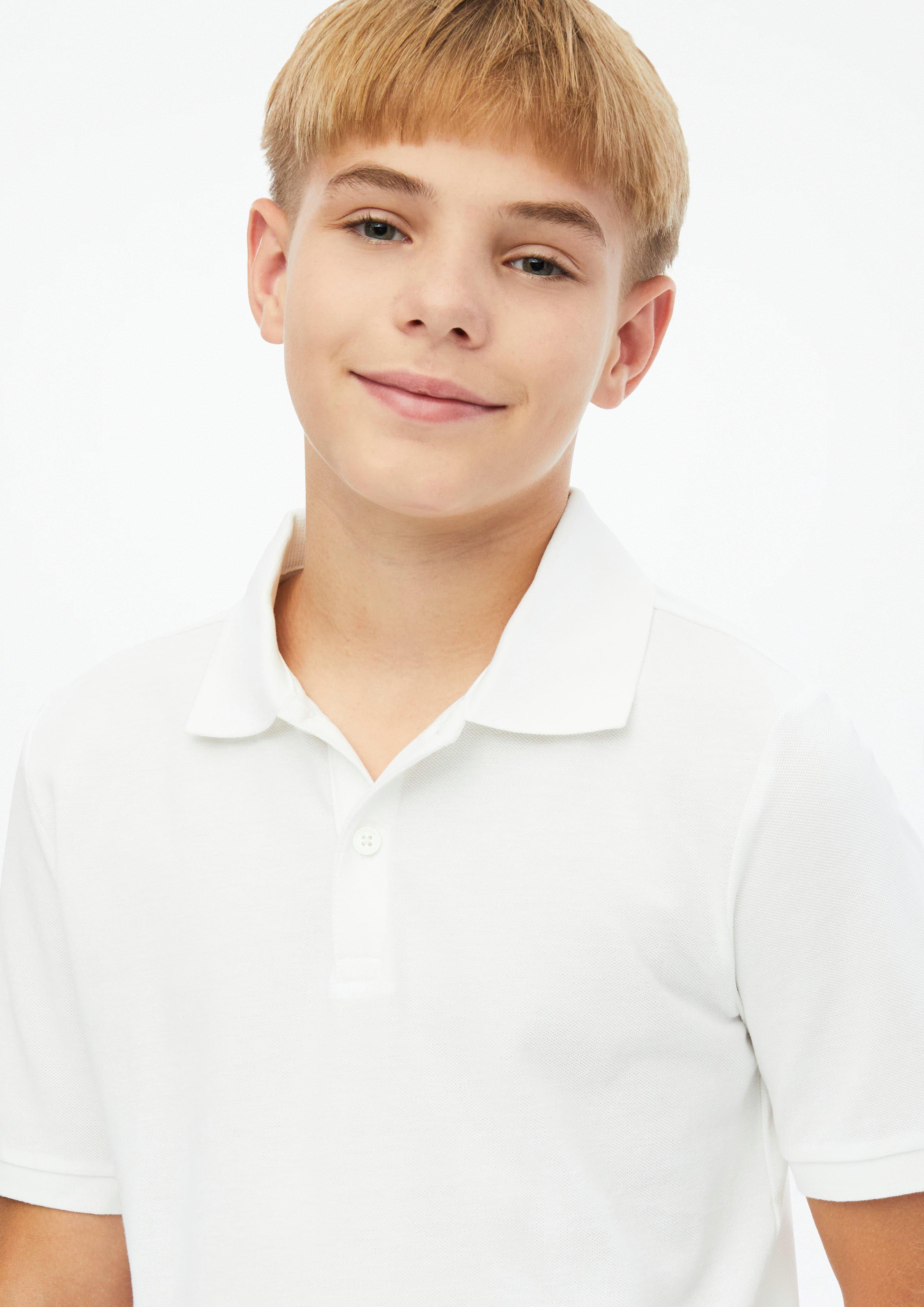Kids Cotton piqué polo shirt in white by s.Oliver